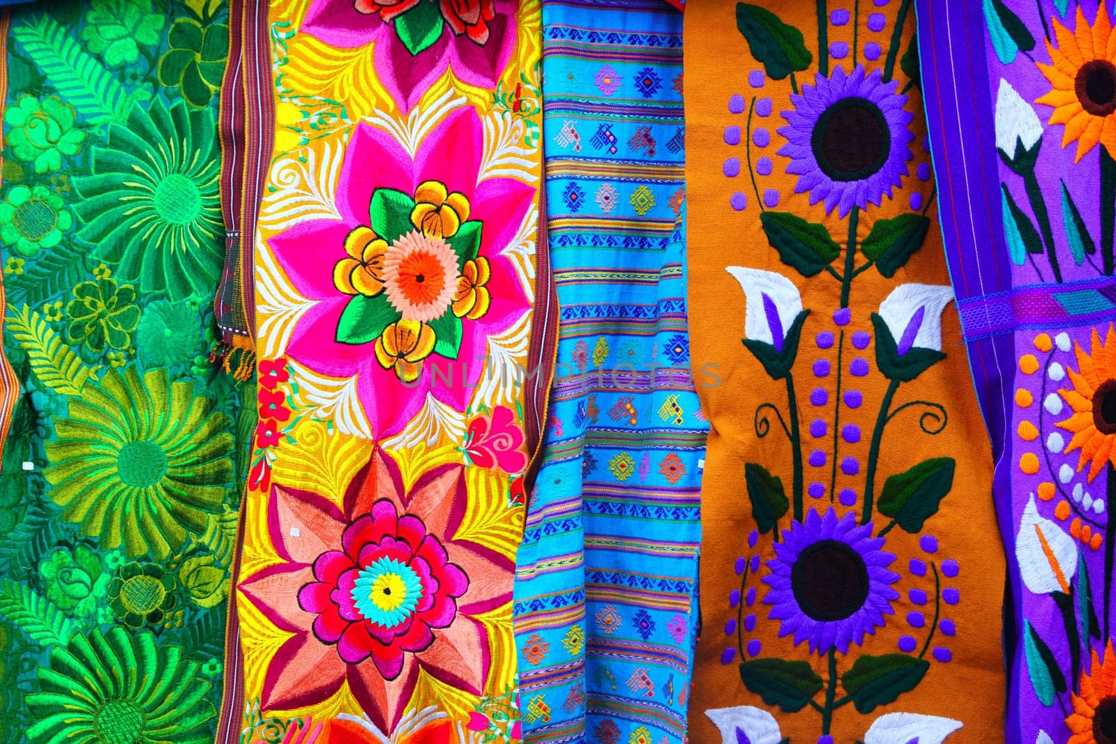 colorful Mexican serape fabric handcraft