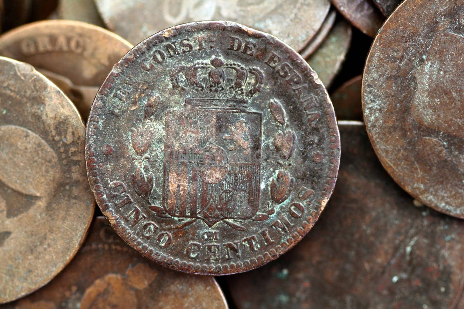 coin peseta real old spain republic 1937 currency and cents centimos