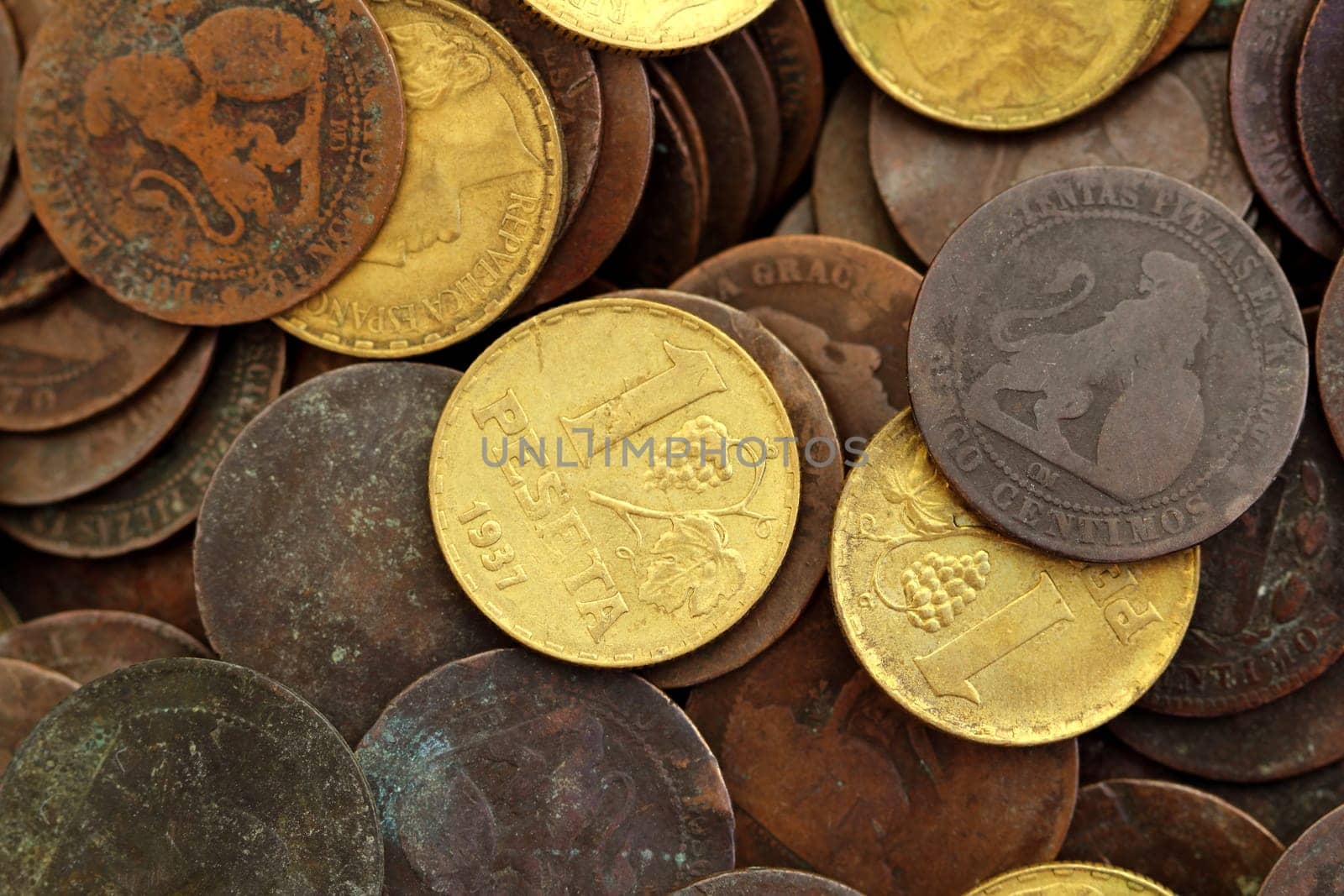 antique real old spain republic 1937 currency coin peseta and 50 cents