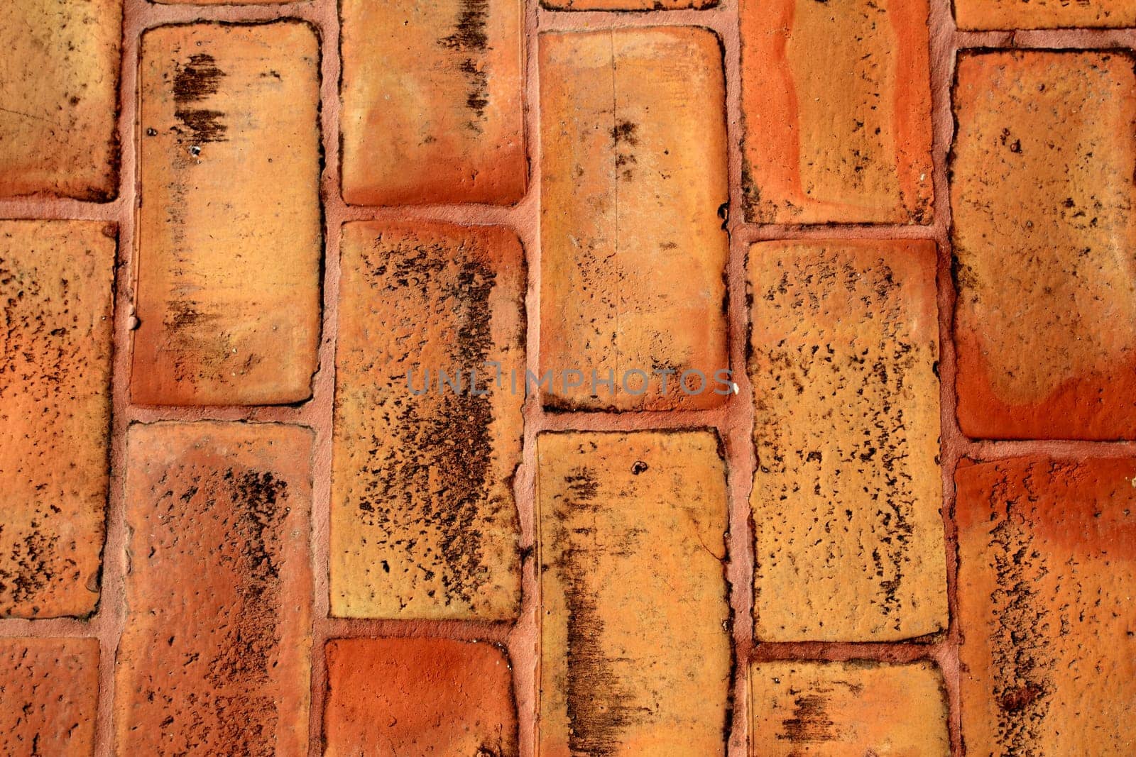 clay bricks soil red pavement traditional in Spain