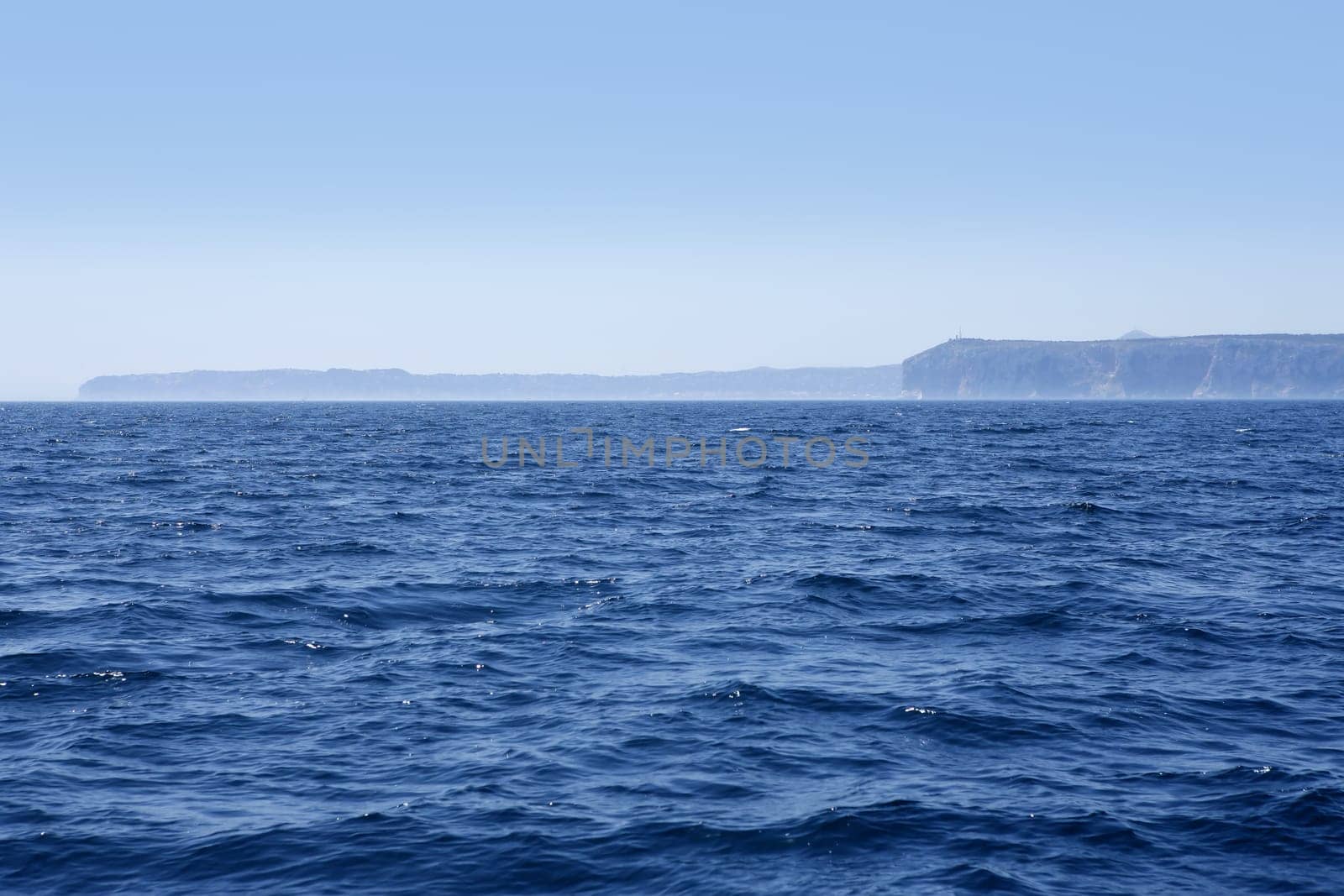 Alicante province Mediterranean blue sea seascape in Denia Spain