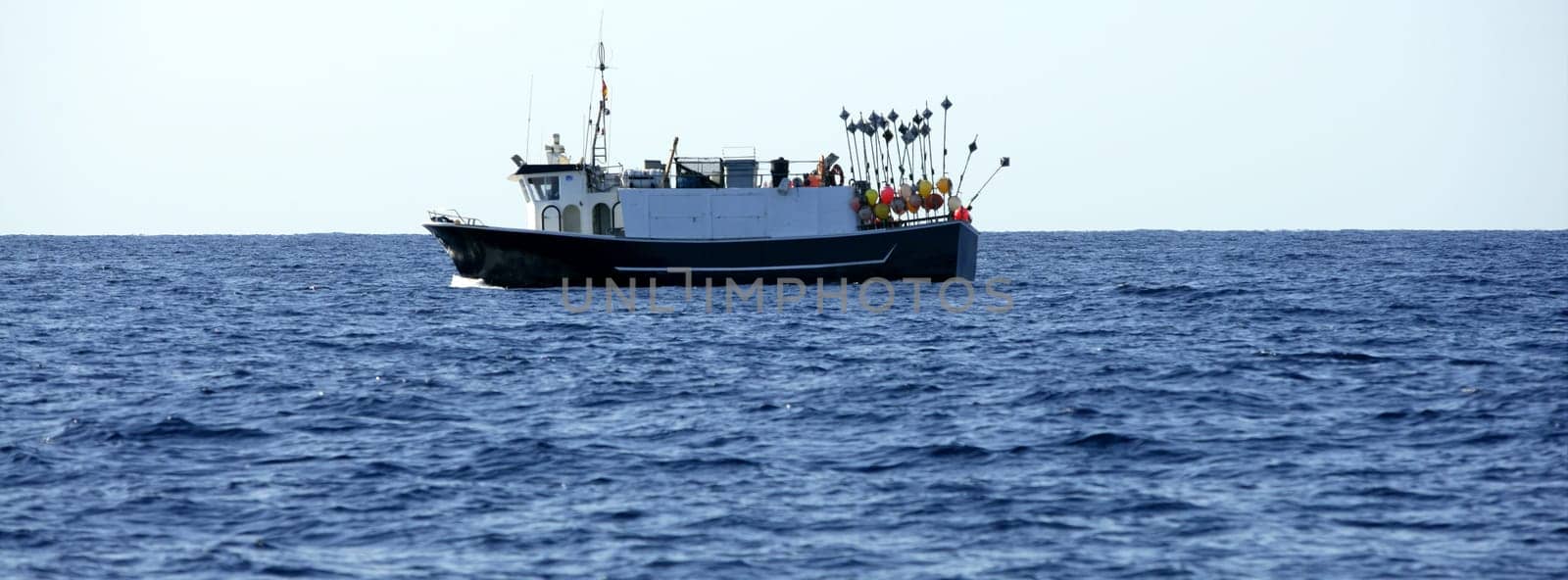 Mediterranean longliner boat working in Alicante to catch swordfish