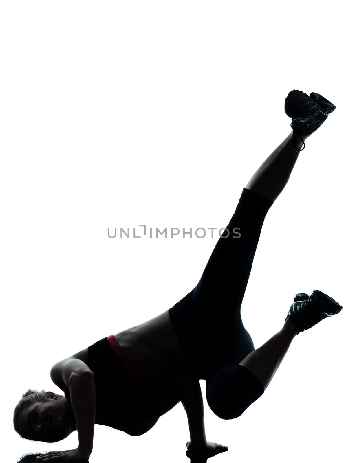 one couple man woman exercising workout aerobic fitness posture full length silhouette on studio isolated on white background