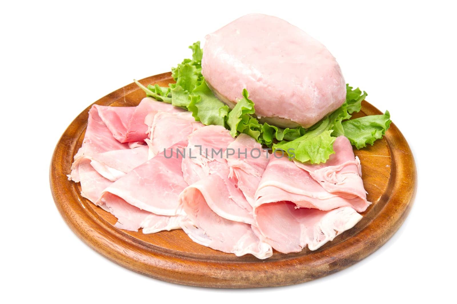 fresh ham on wooden board