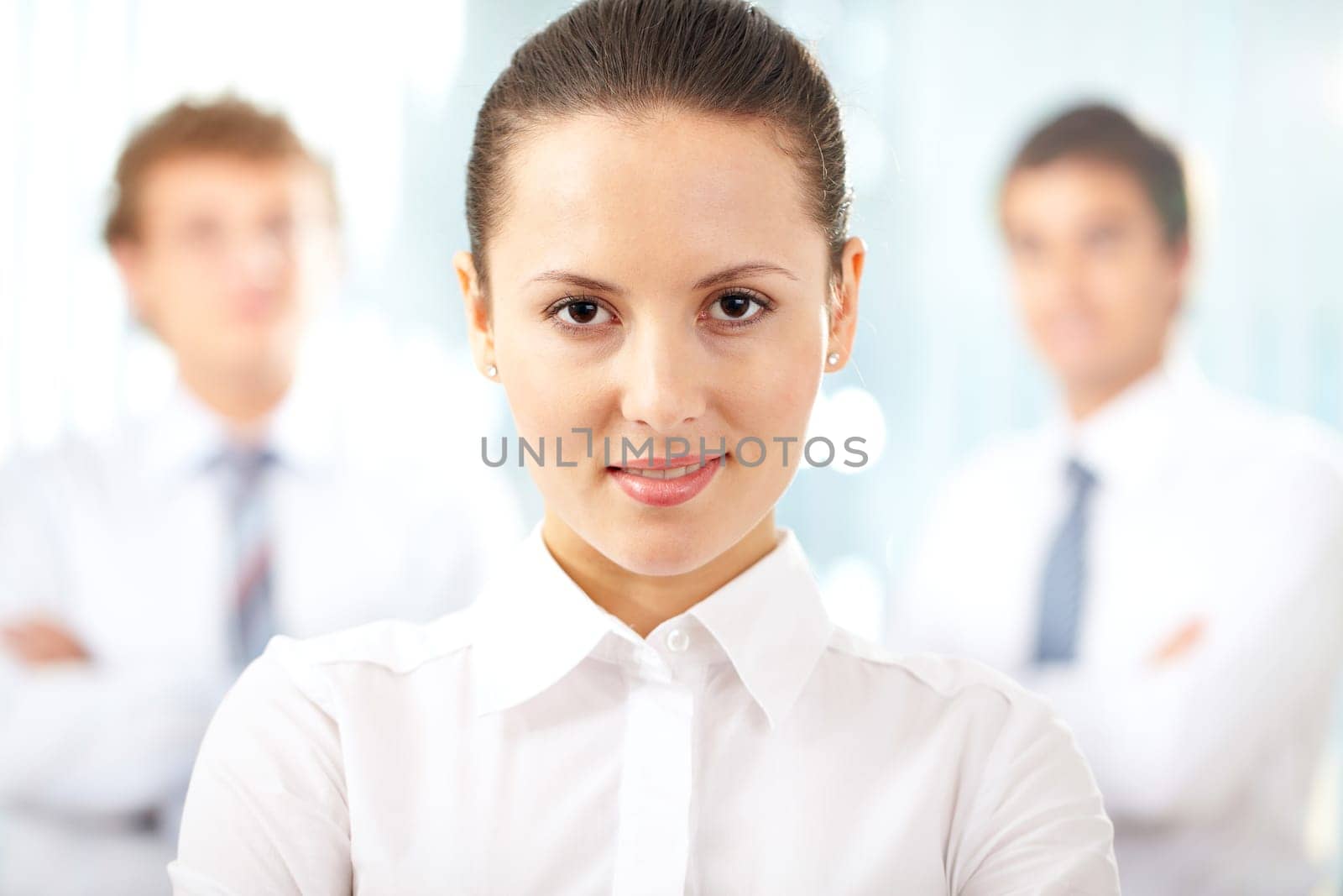 Portrait of a serious businesswoman looking at camera
