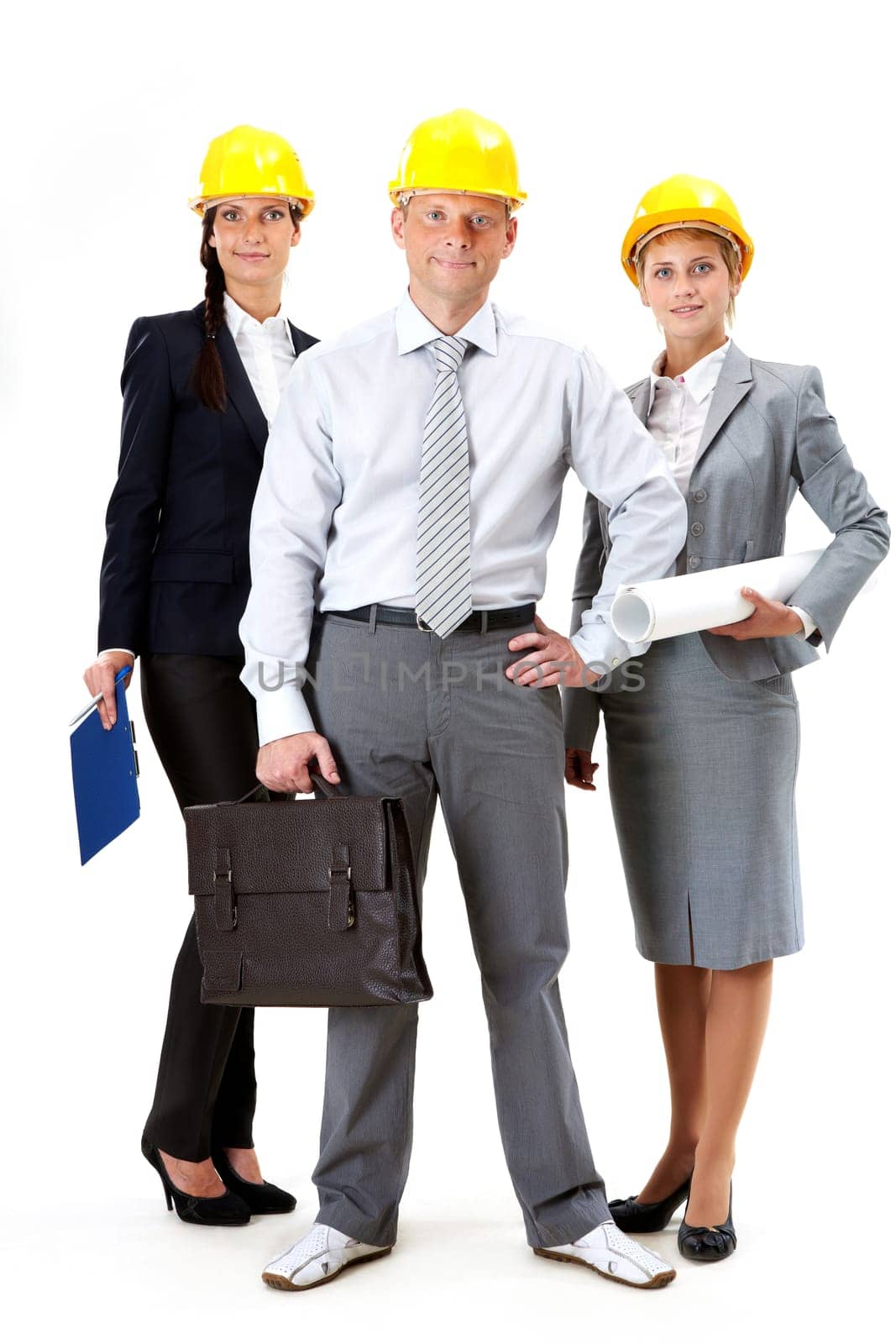 Portrait of friendly business team posing in front of camera