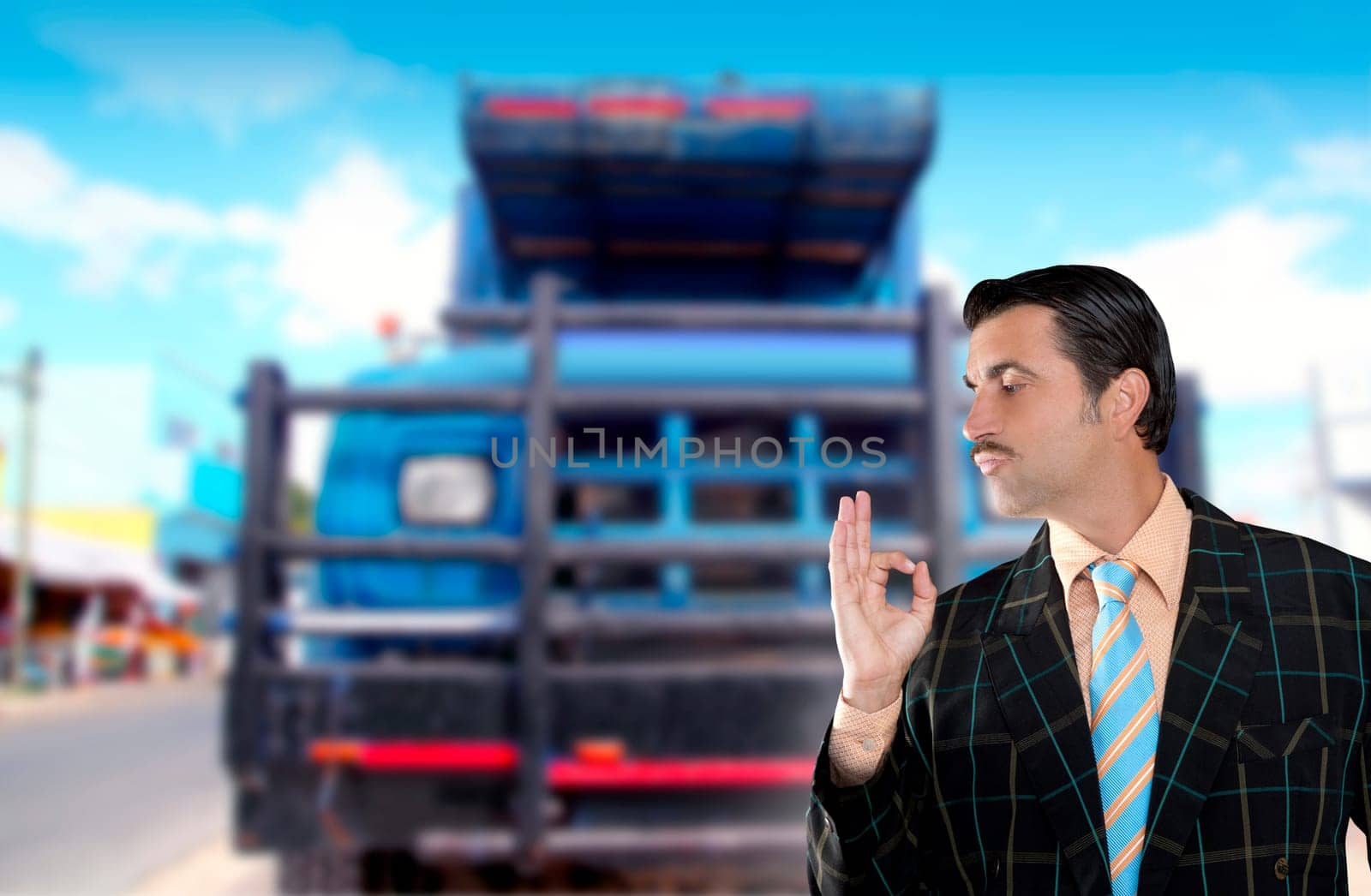 car used salesperson selling old car as brand new  typical topic salesman with hand ok gesture