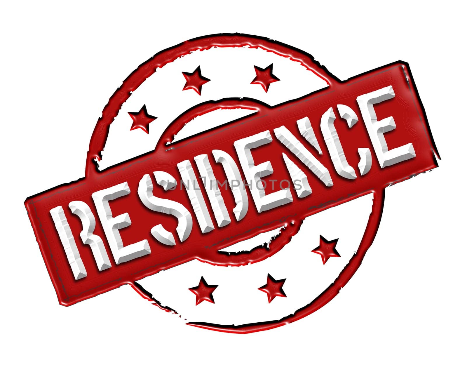 Sign and stamp named "RESIDENCE"" for your presentation"