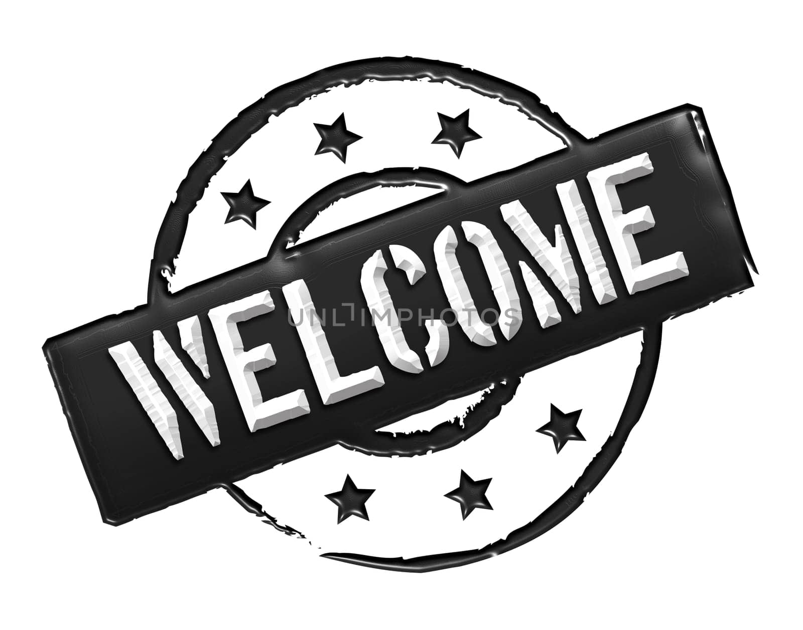 Sign and stamp named "Welcome"" for your presentation,for websites and many more."
