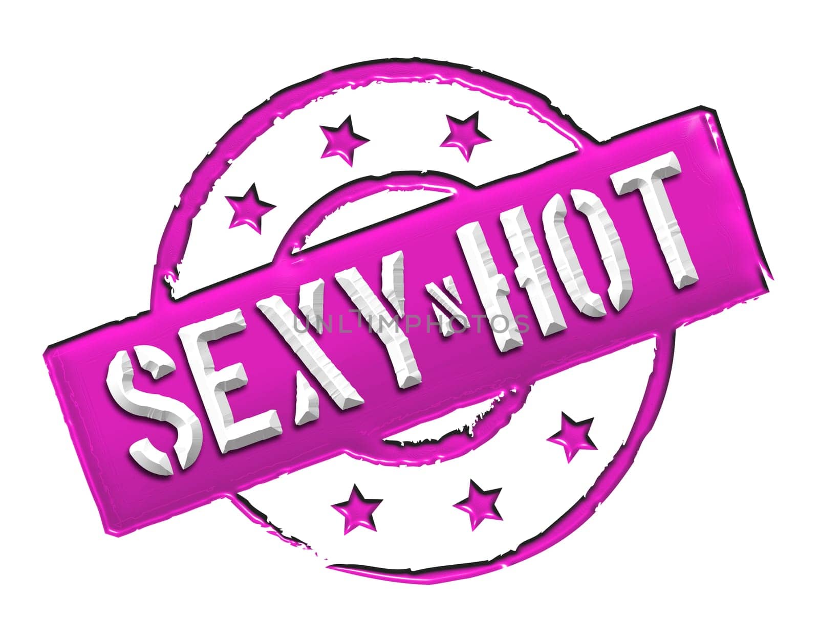 Sign and stamp named "Sexy n Hot"" for your presentation"