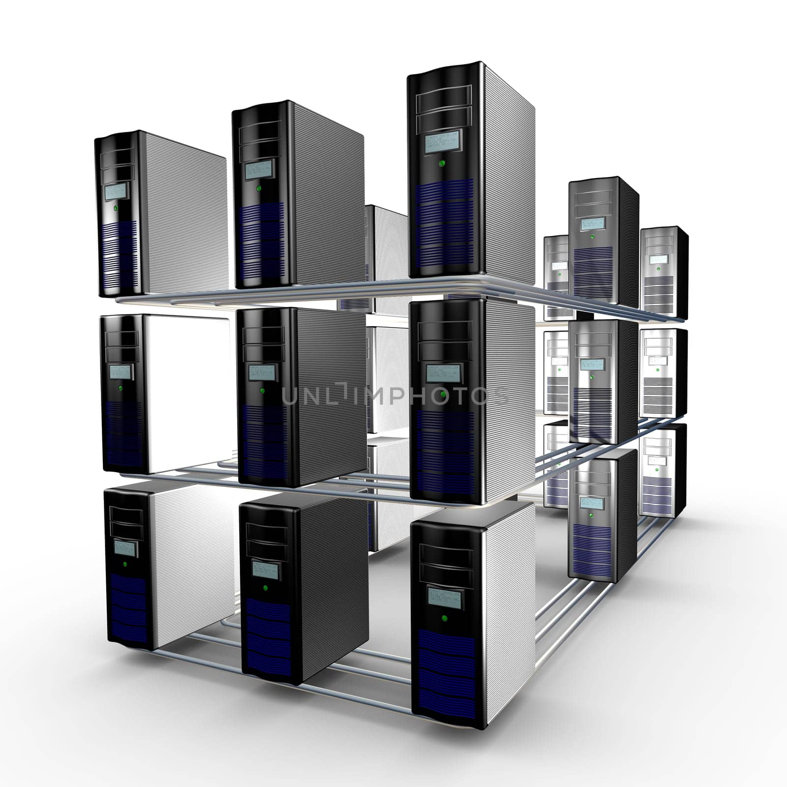 Several interconnected computer working together