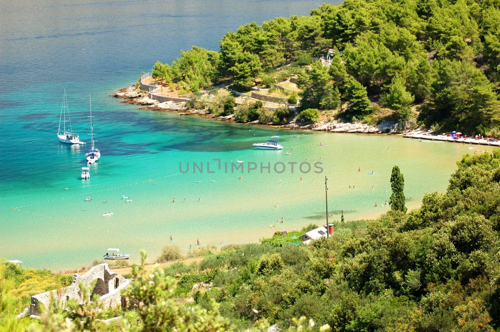 Lovrecina - sandy beach on Brac island, Croatia