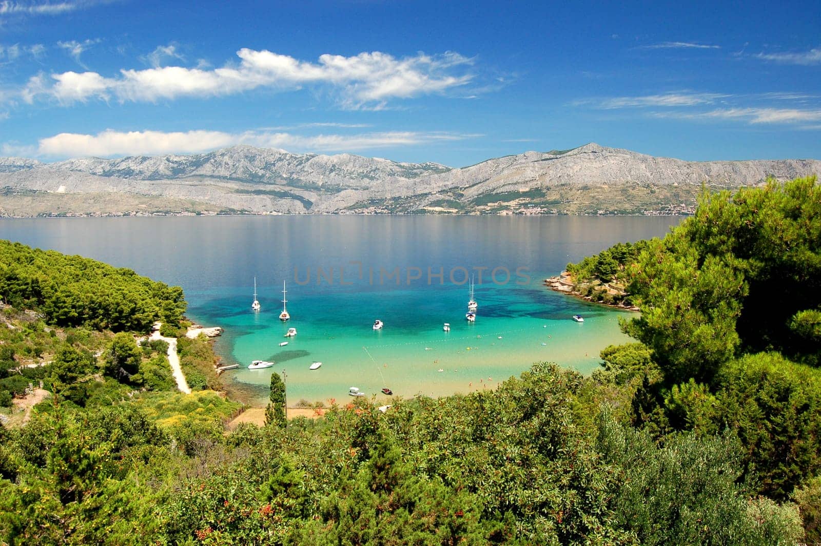 Lovrecina - sandy beach on Brac island, Croatia