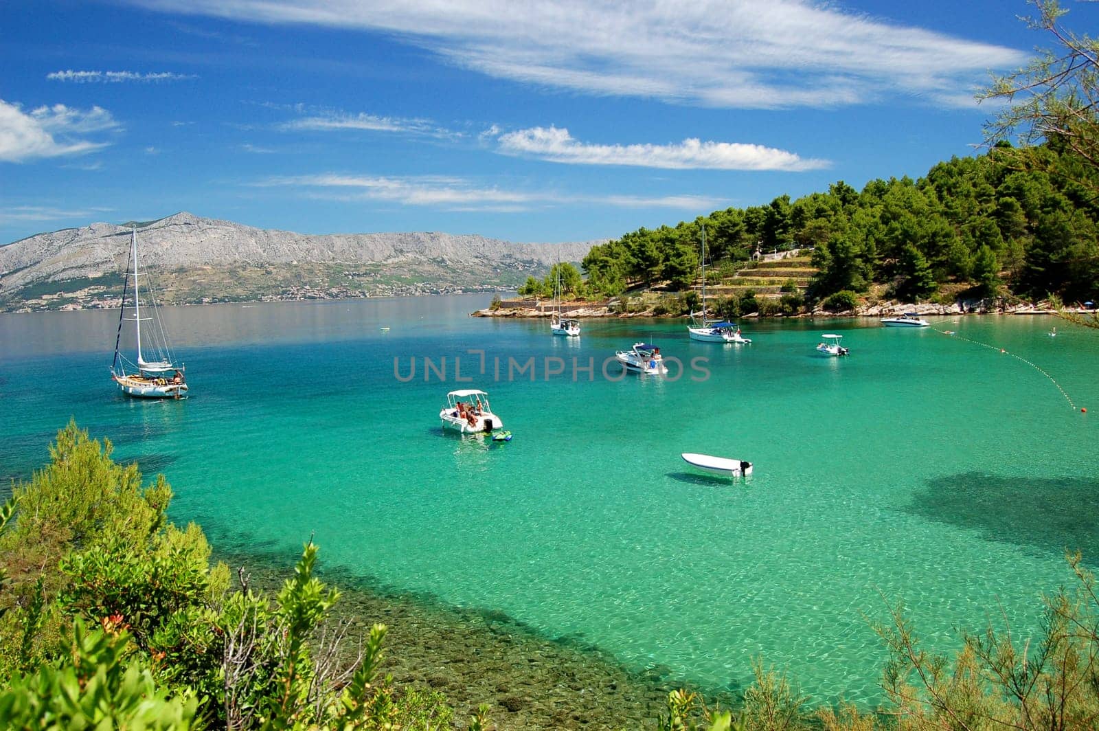 Lovrecina - sandy beach on Brac island, Croatia