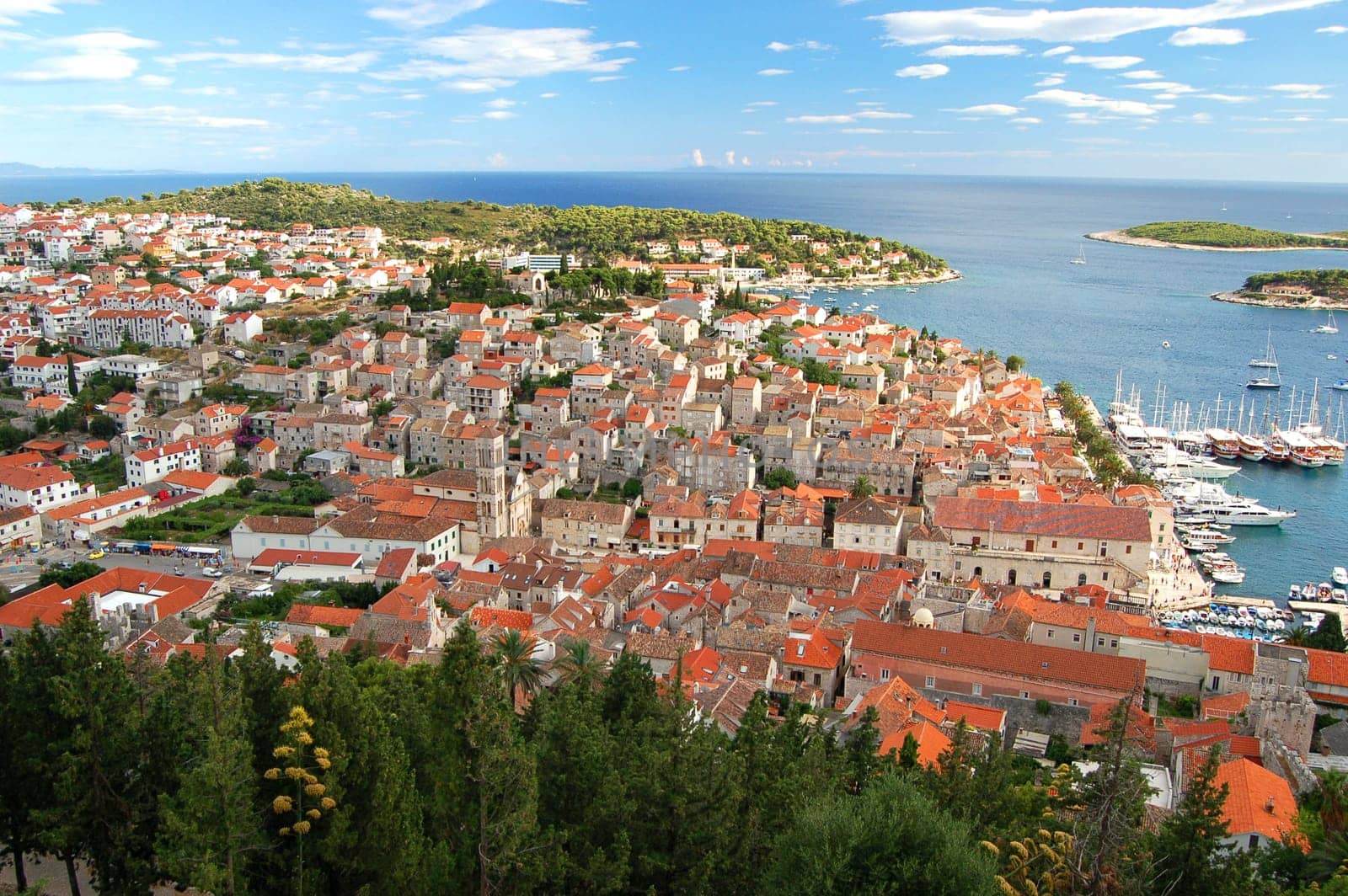 Panorama of the Old Town of Hvar, Croatia