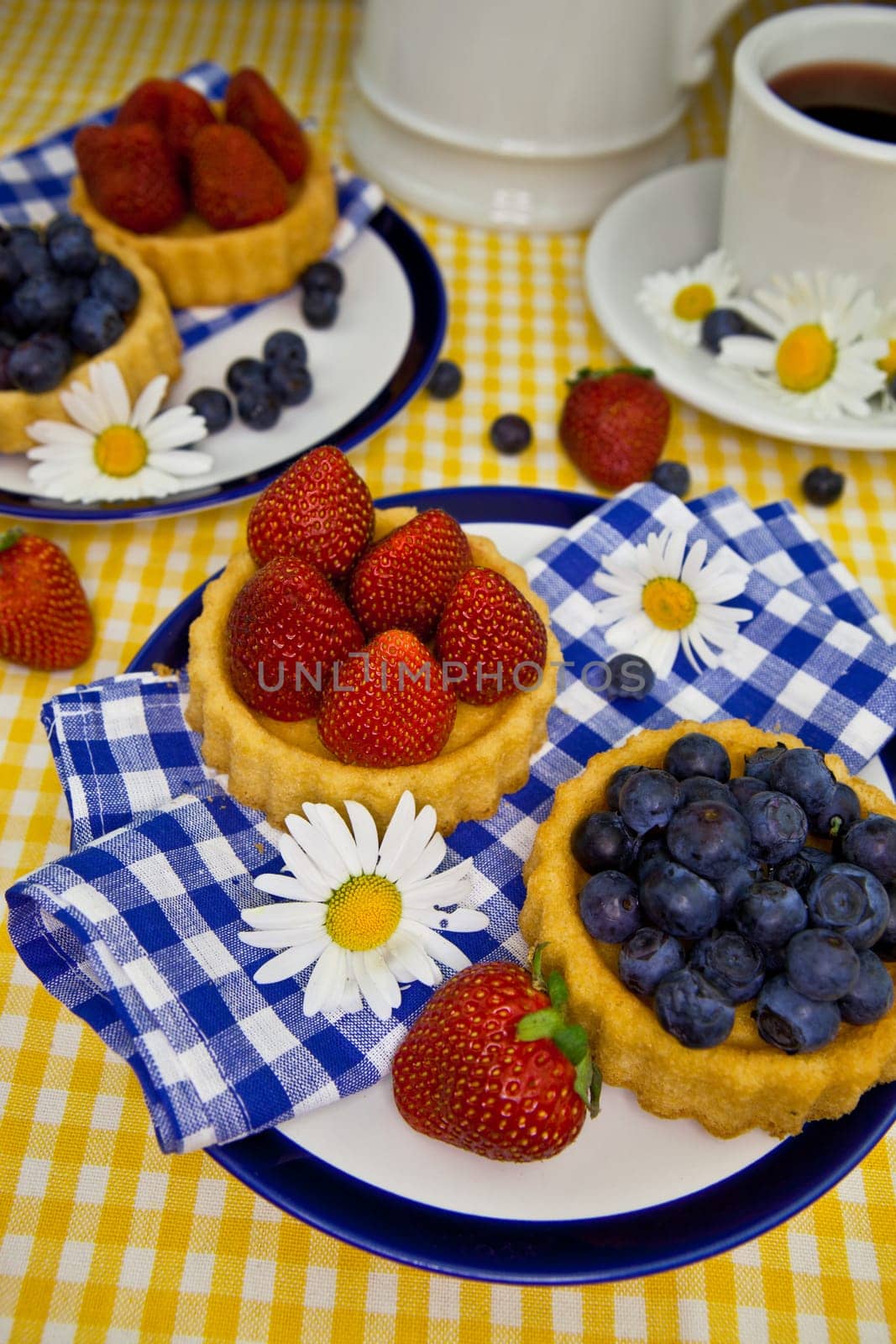 Colorful fruit cakes