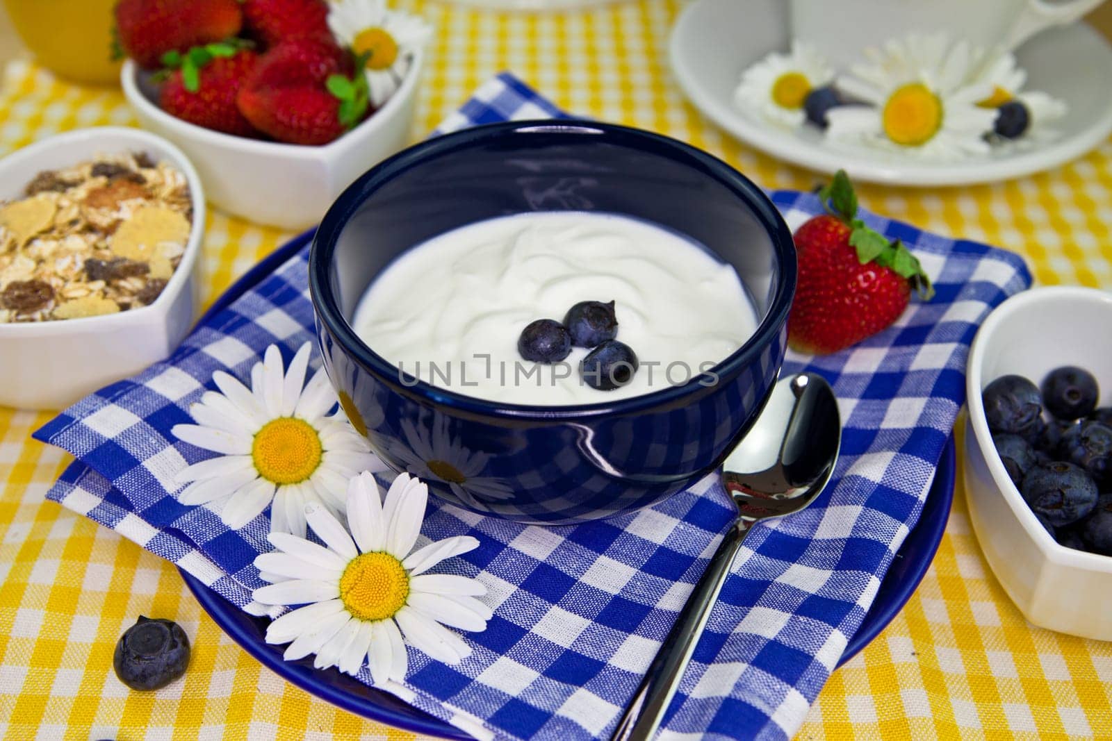 Yoghurt with blueberries