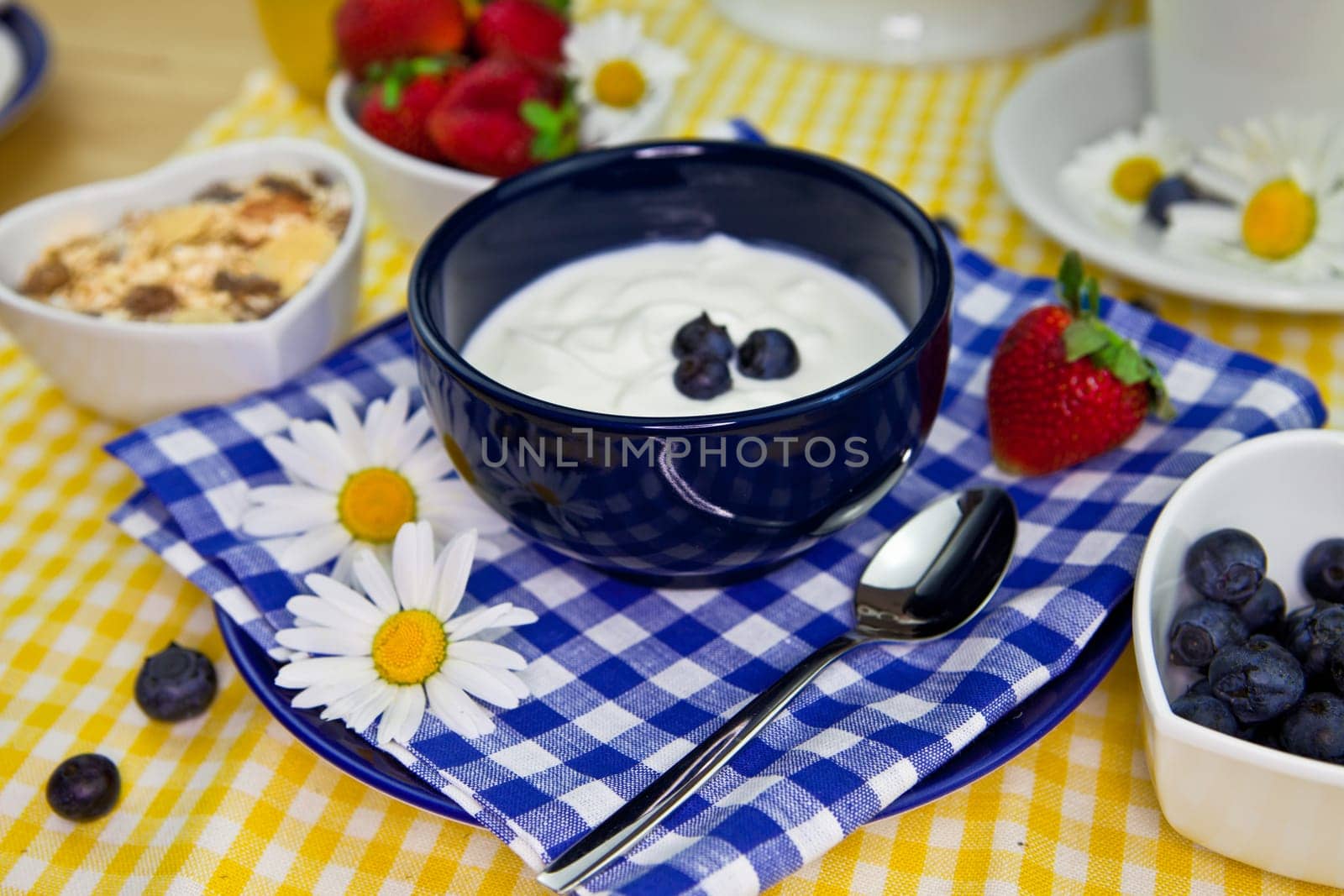 Yoghurt with blueberries