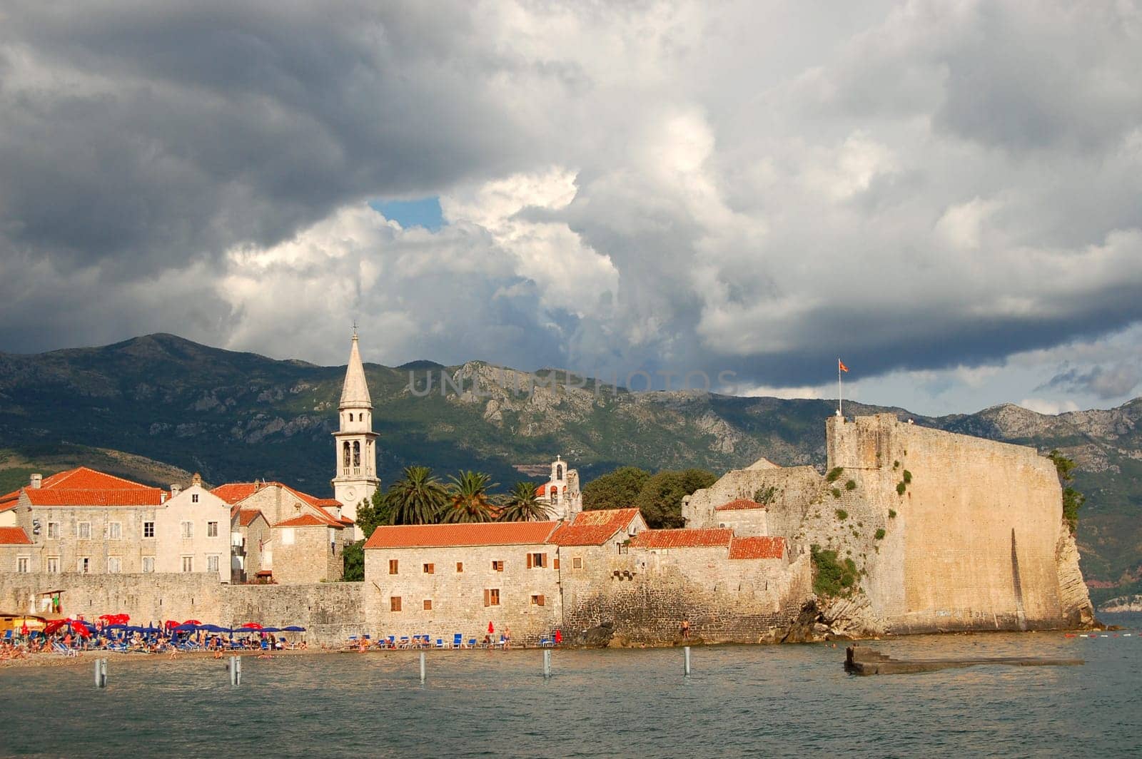 Panorama of Old Town in Budva, Montenegro
