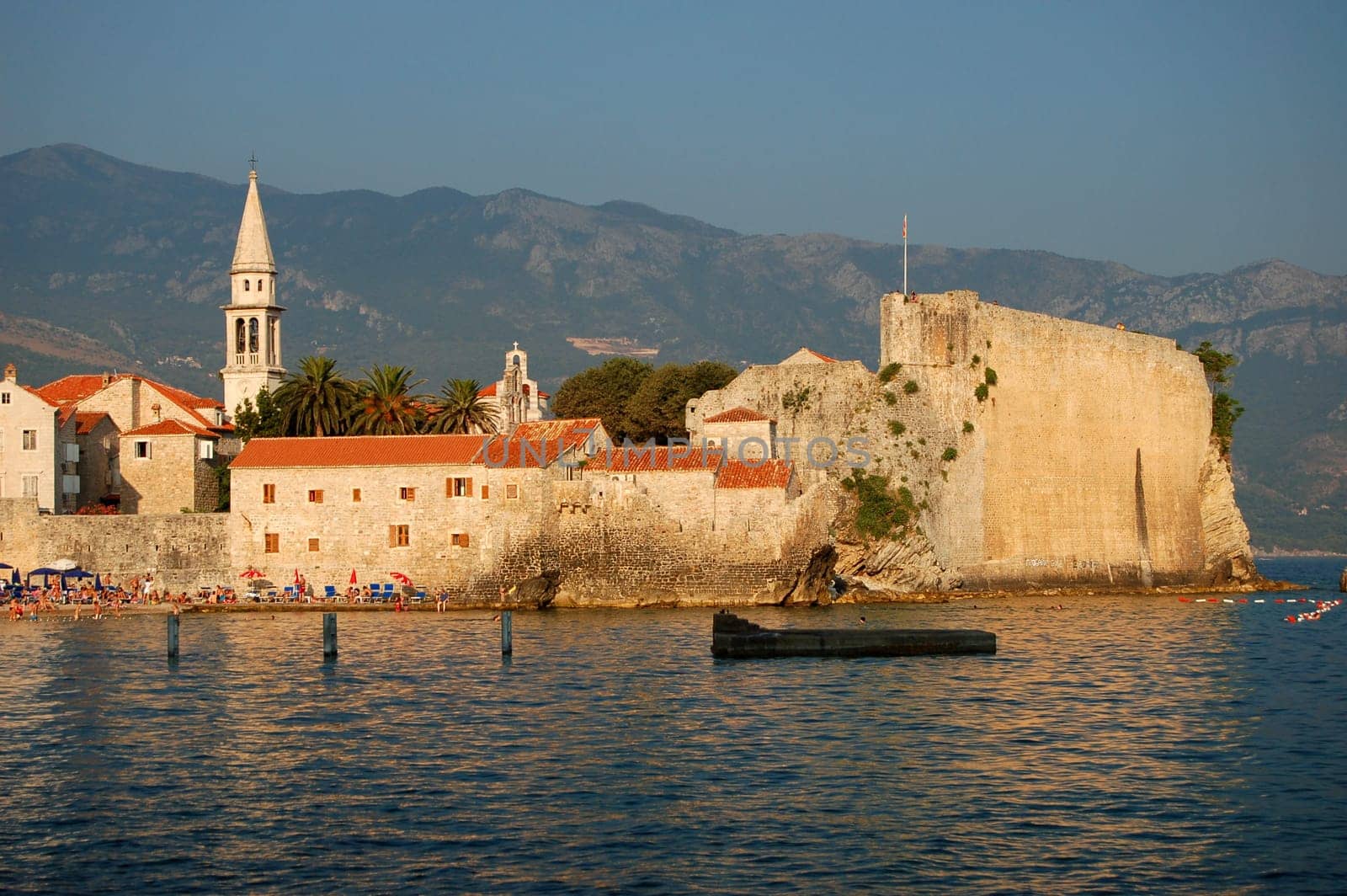 Panorama of Old Town in Budva, Montenegro