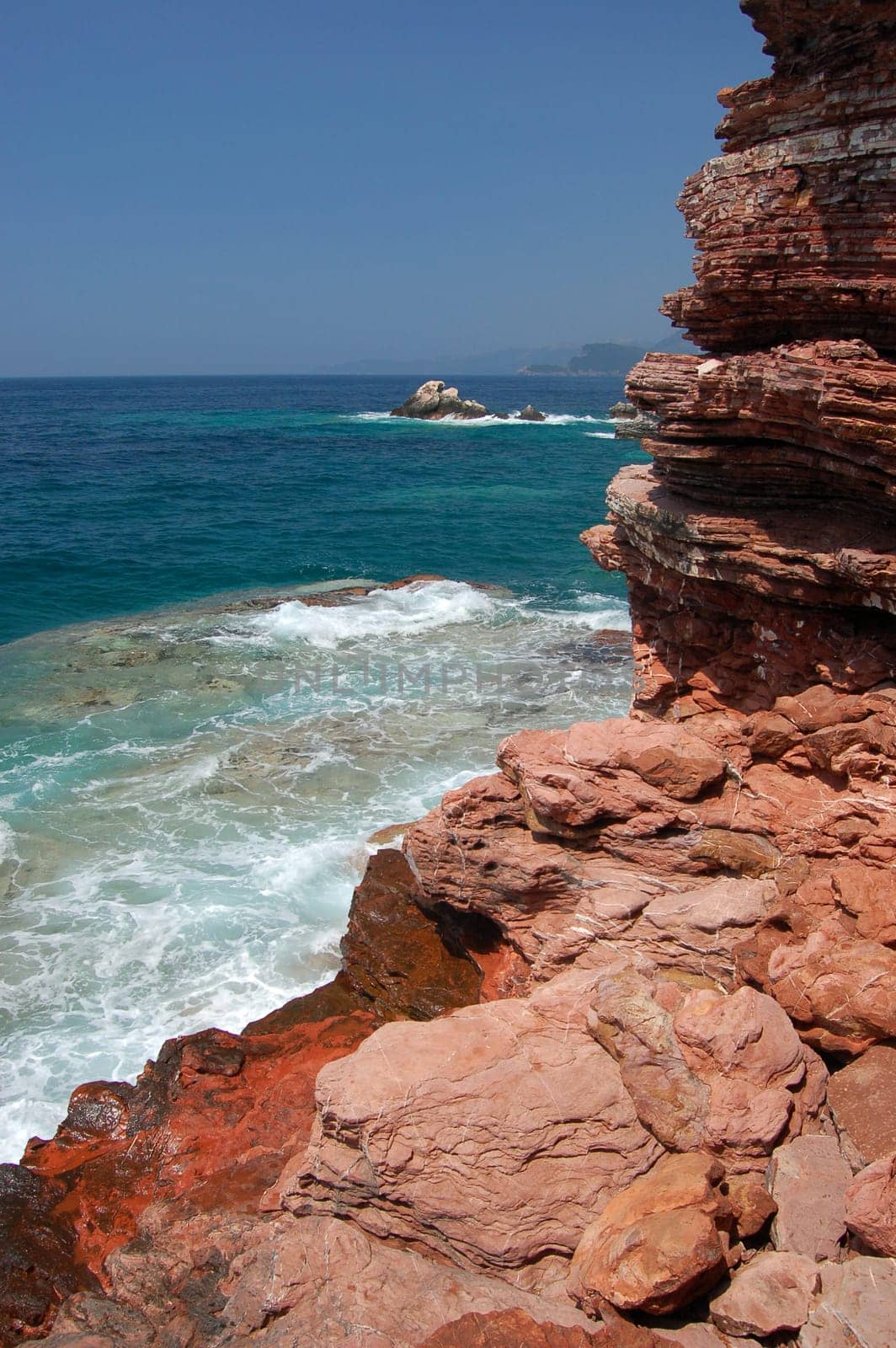 Rocky beach in Montenegro