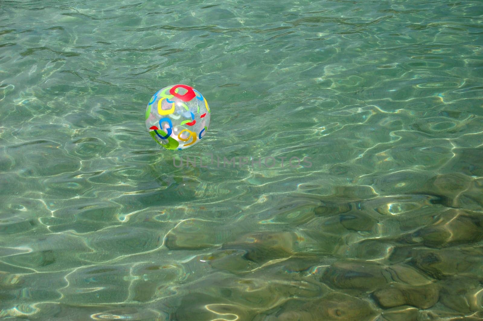 Colored ball on Adriatic water