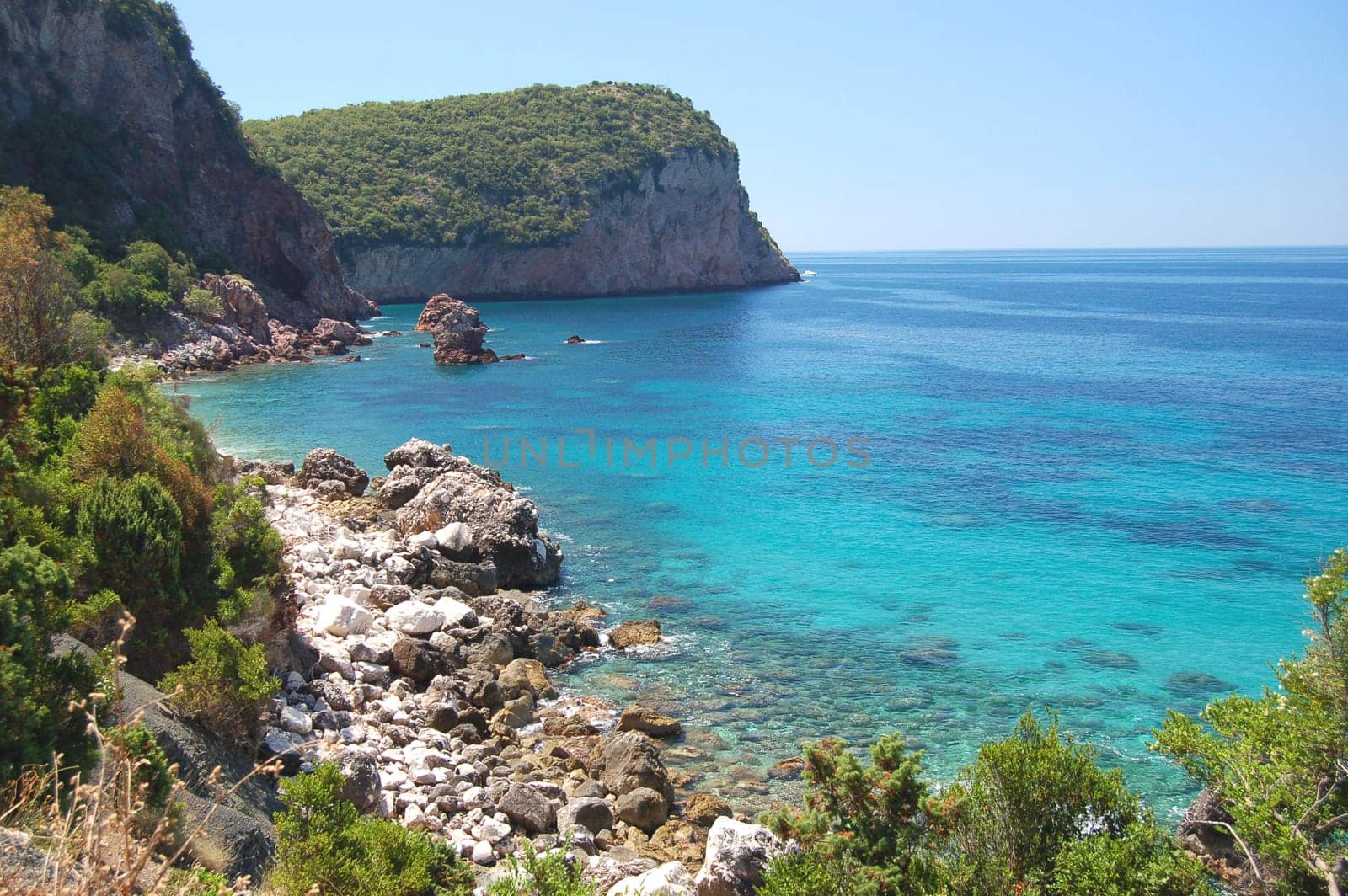 Rocky beach in Montenegro