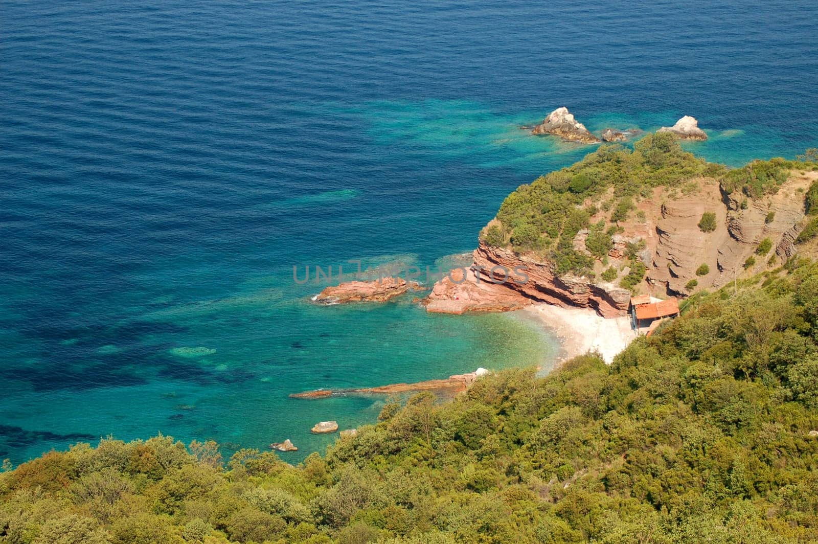 Rocky beach in Montenegro