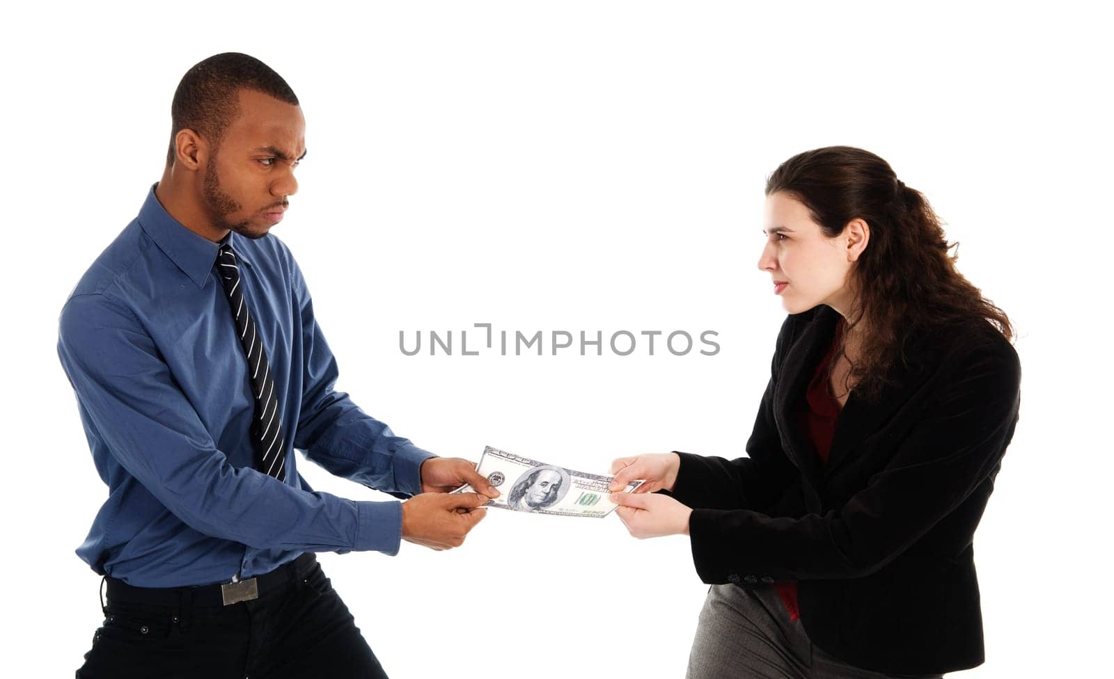 business people fighting over some us money