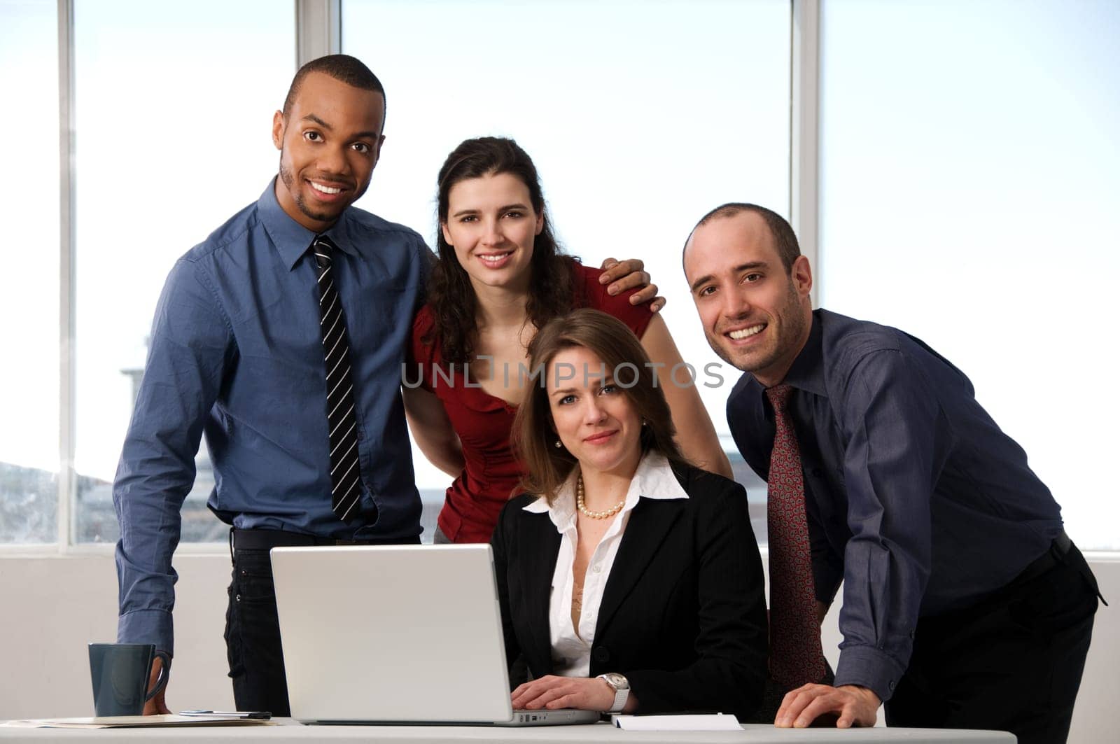business people at the office as a team