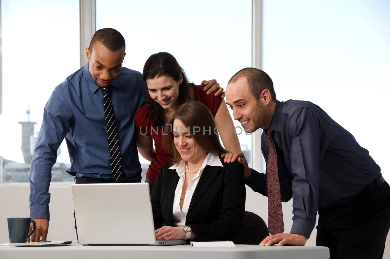 business people at the office as a team