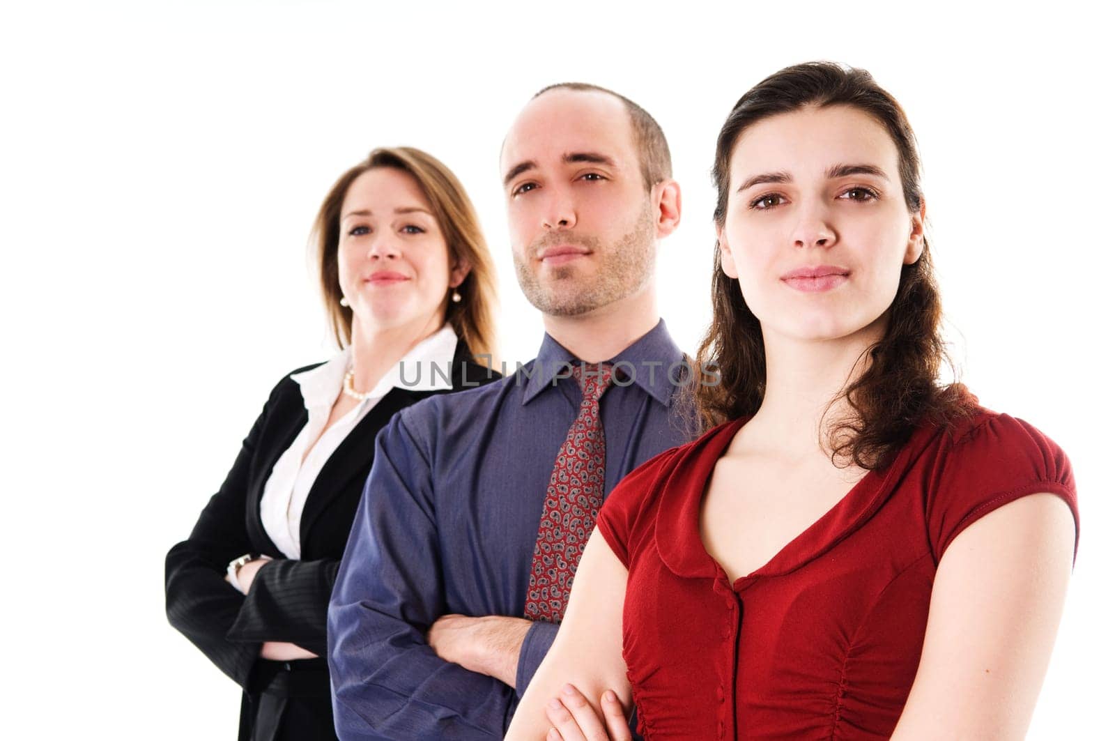 business people on an isolated white background