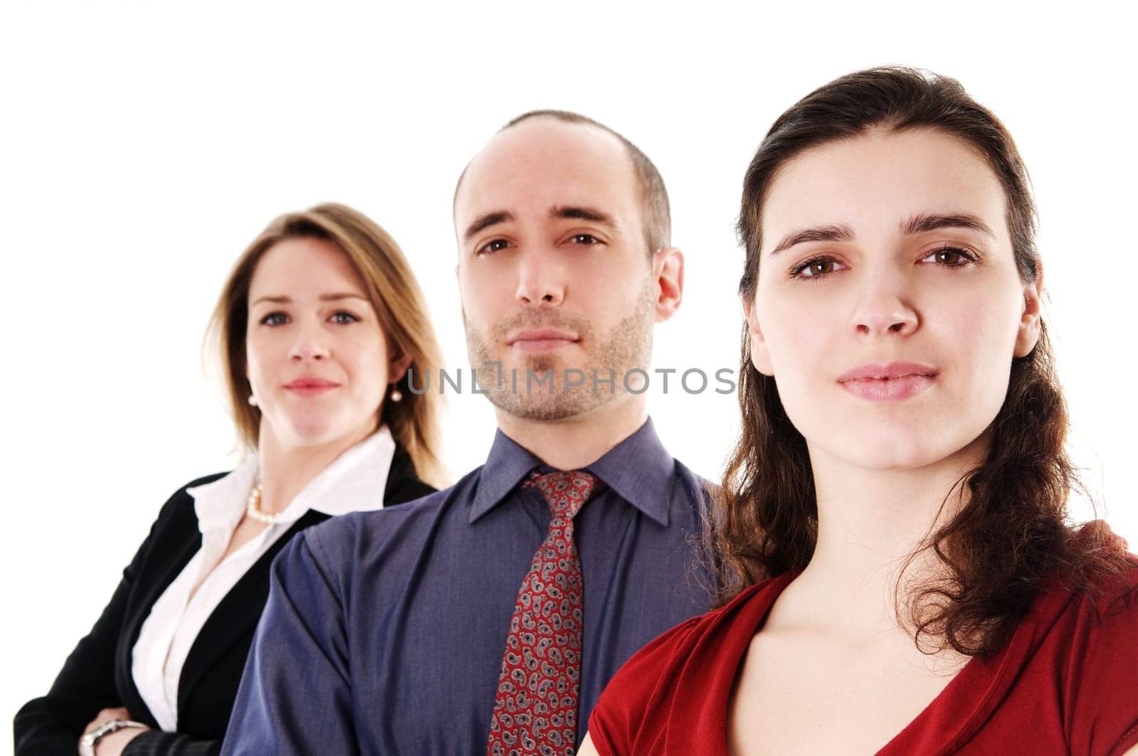 business people on an isolated white background
