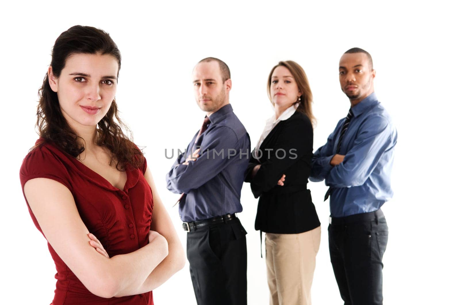 business people on an isolated white background