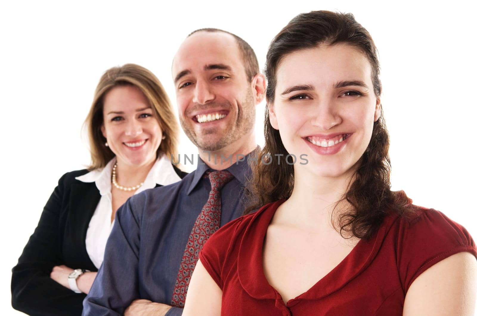 business people on an isolated white background