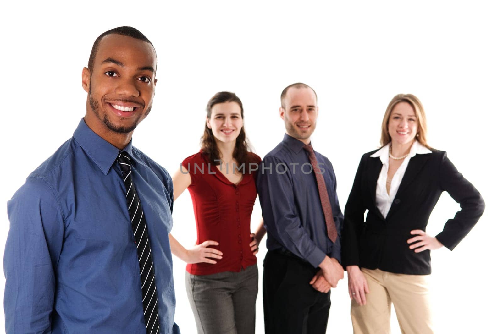 business people on an isolated white background