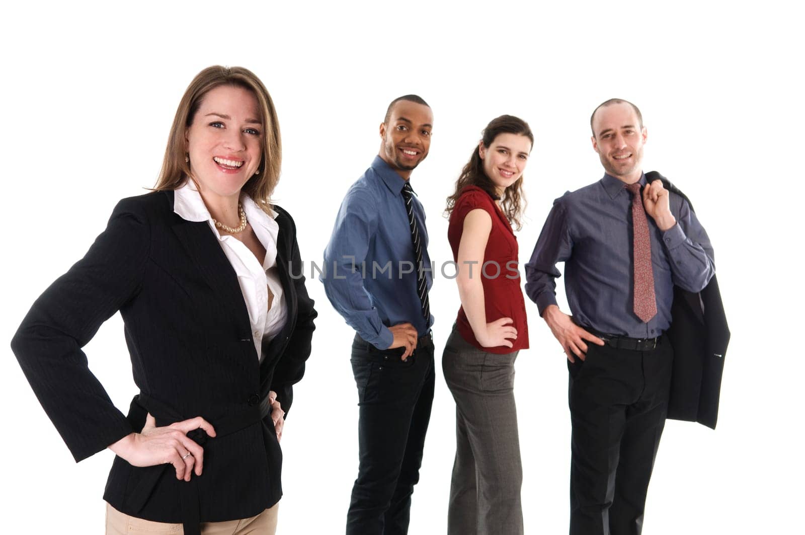 business people on an isolated white background