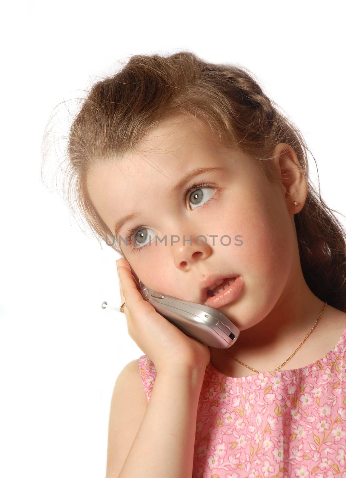 child on the cell