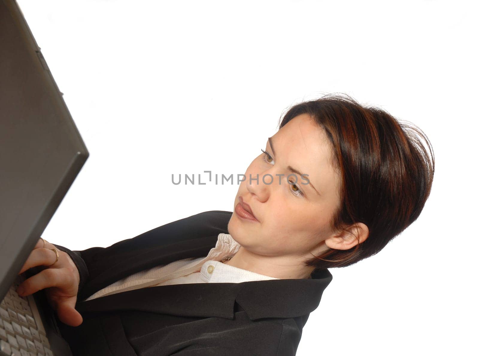 business woman with computer
