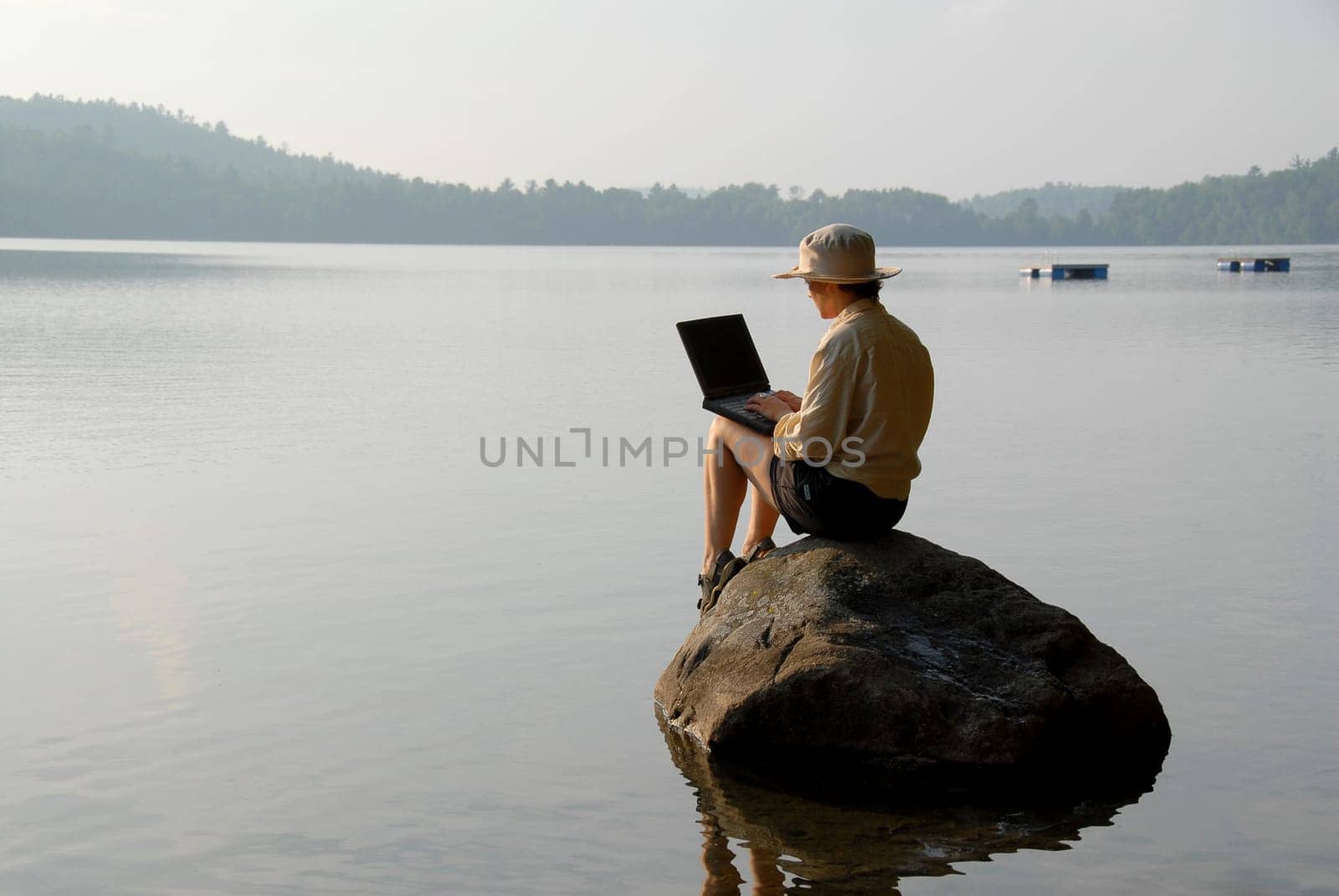 woman on a rock