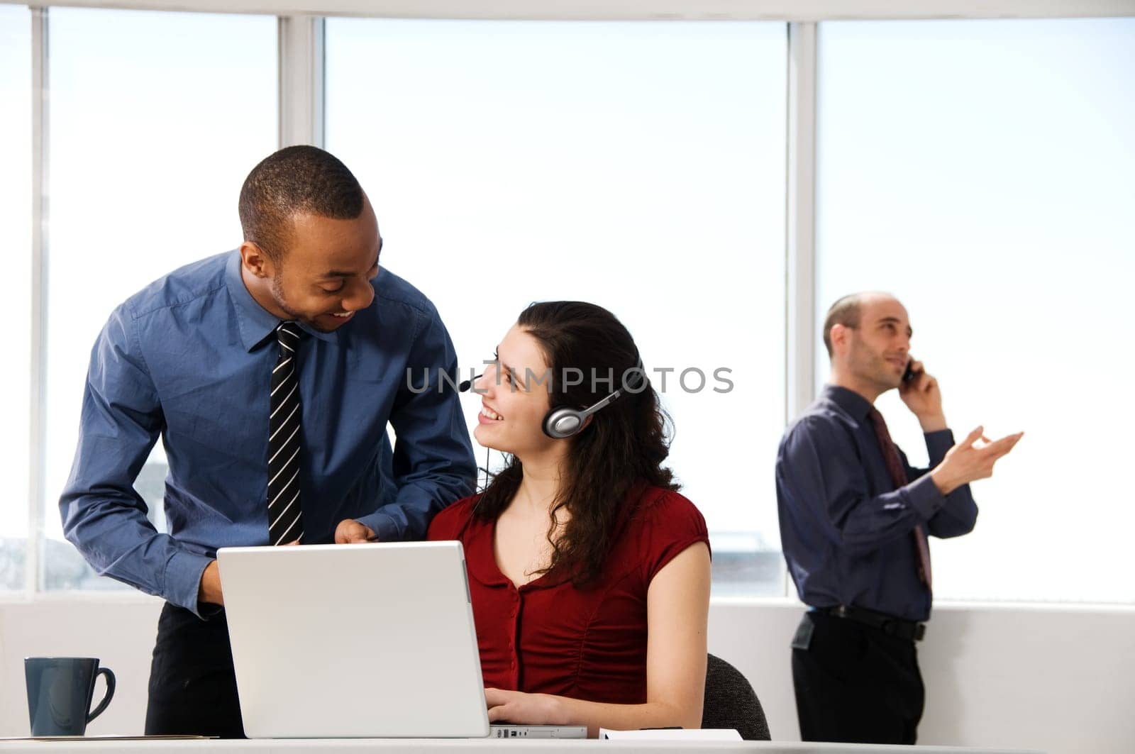 business team with a woman in the foreground