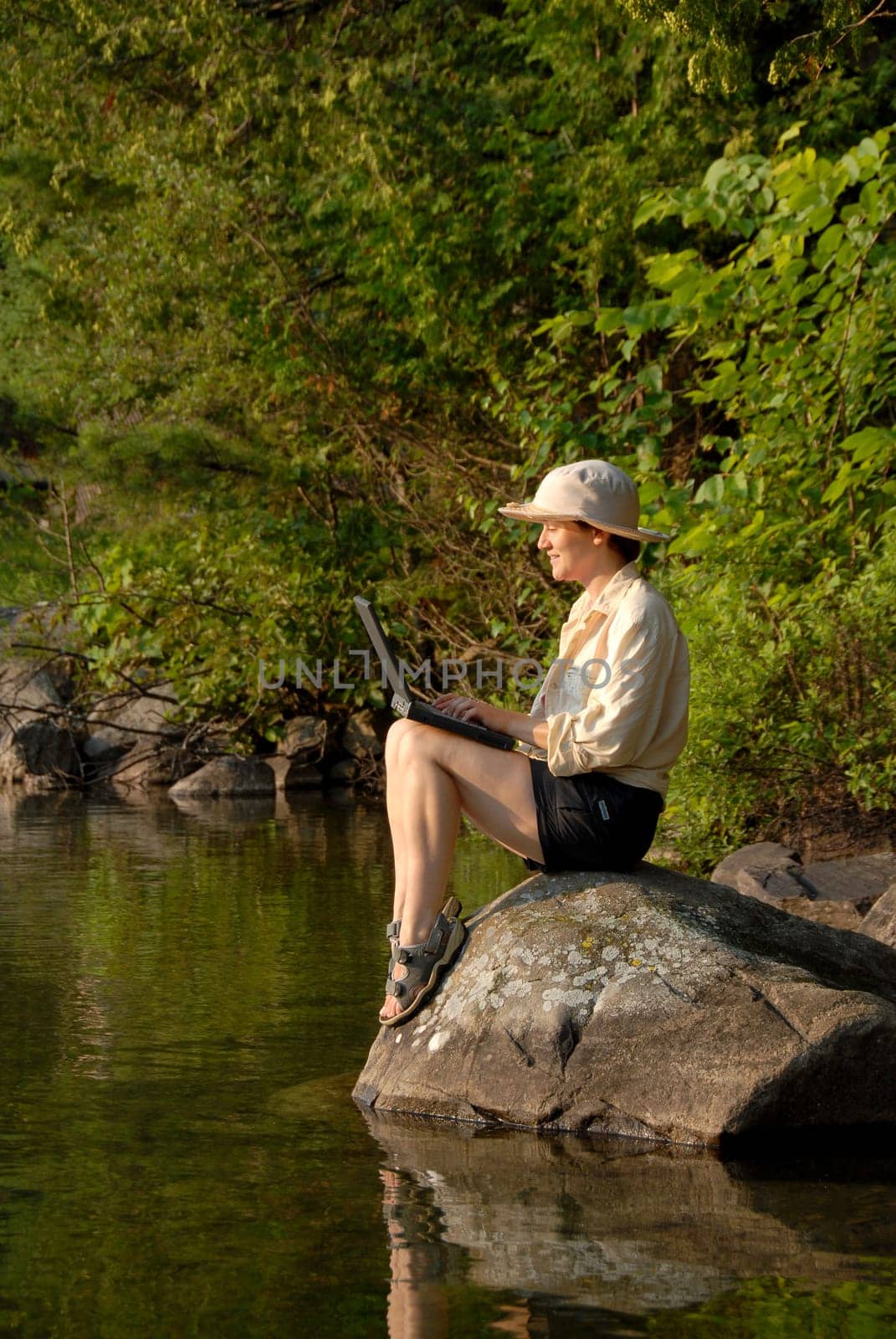 woman on rock