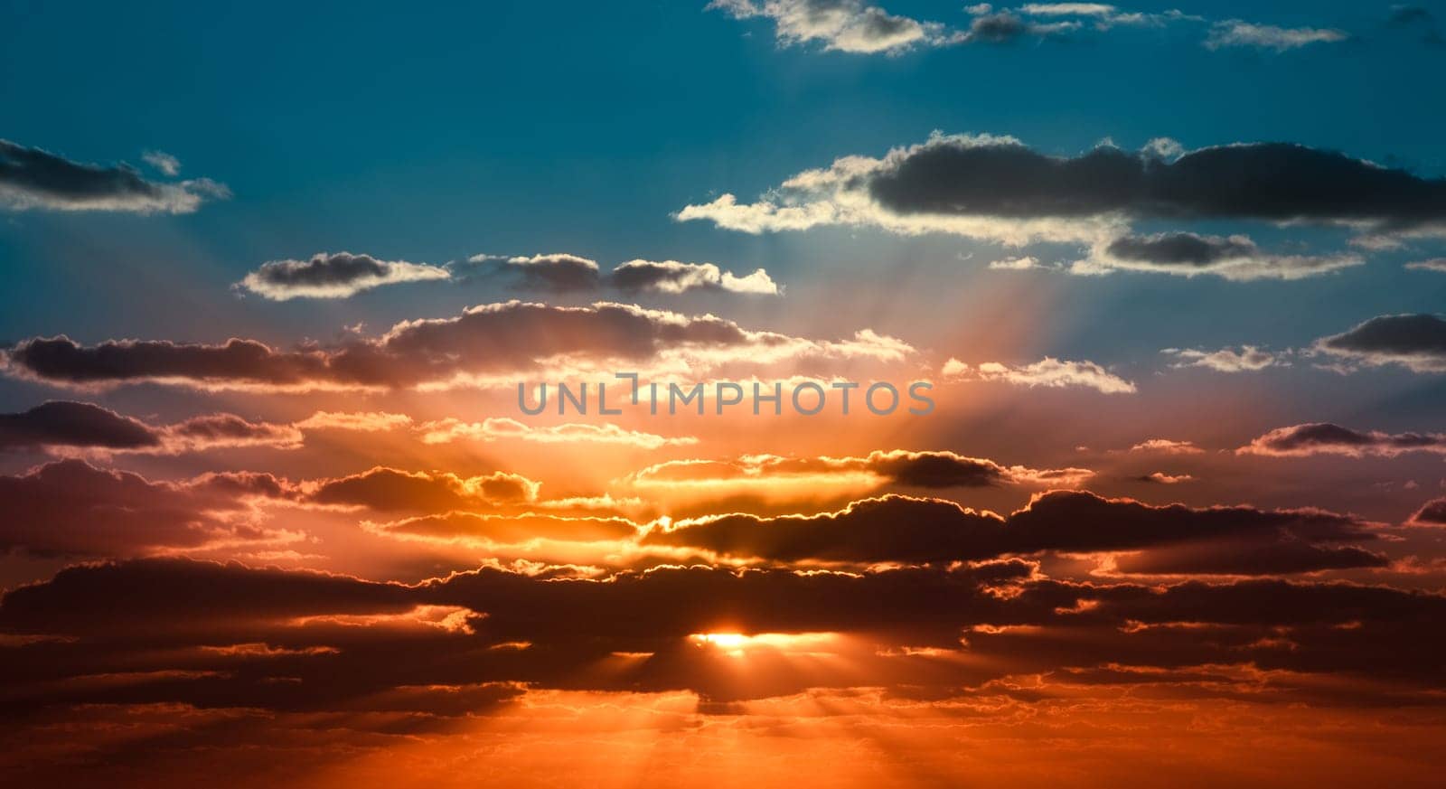 Beautiful sunrise with a colorful sky and clouds