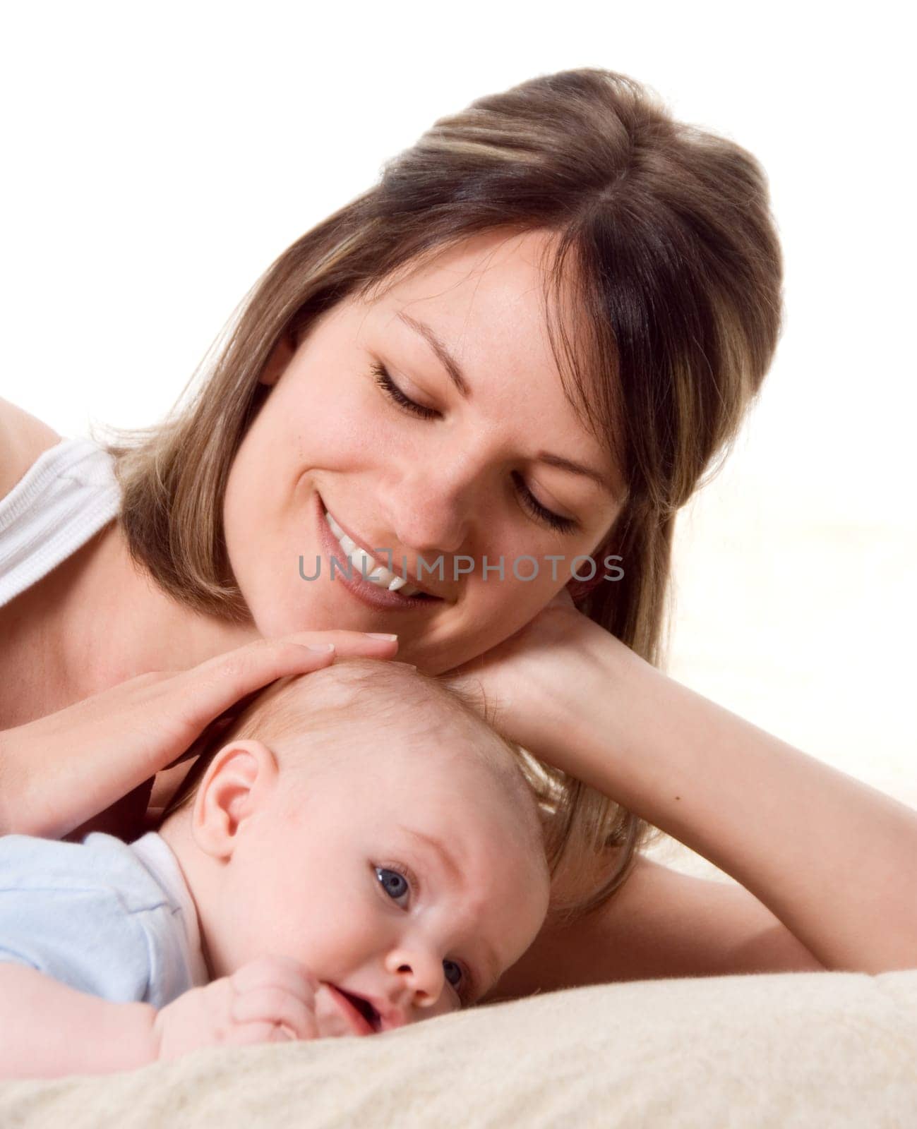 mom playing fun things with her baby boy