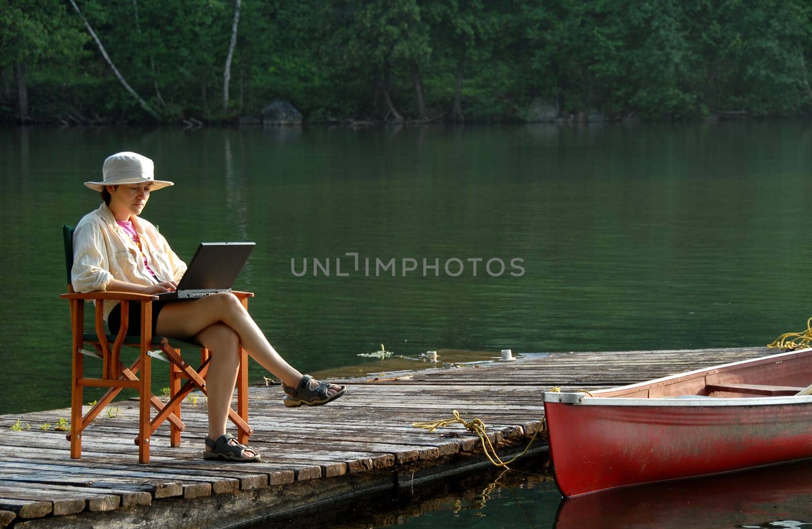 woman on a dock