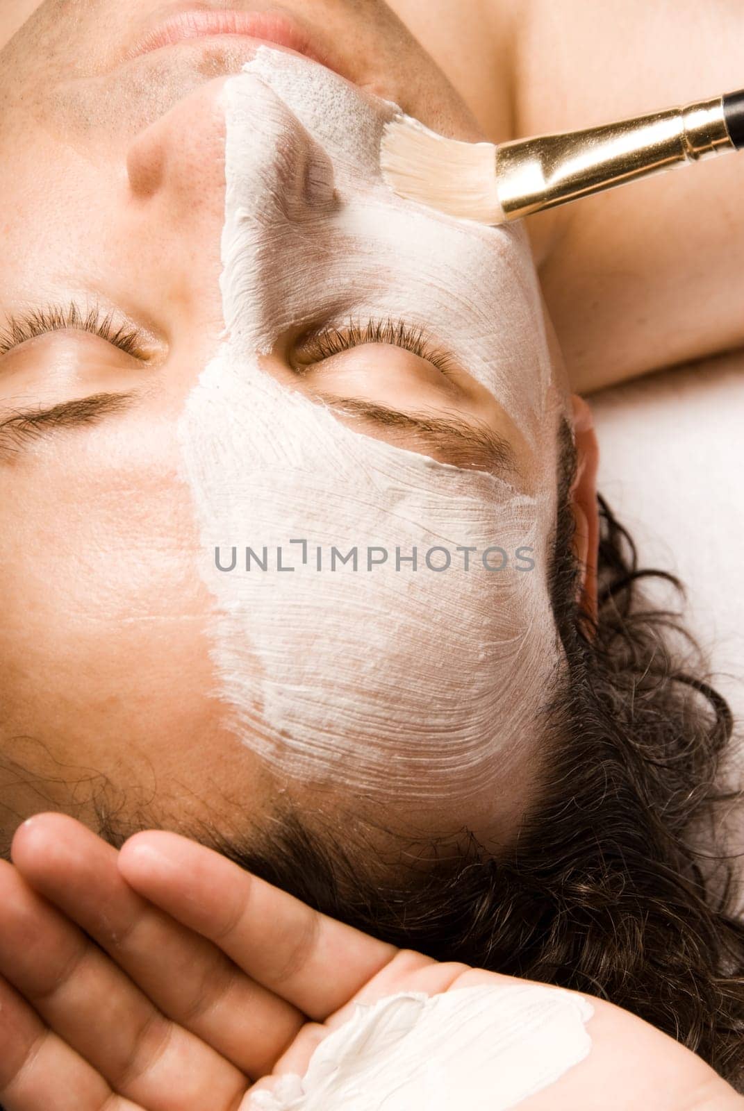 man relaxing with a nice facial lotion