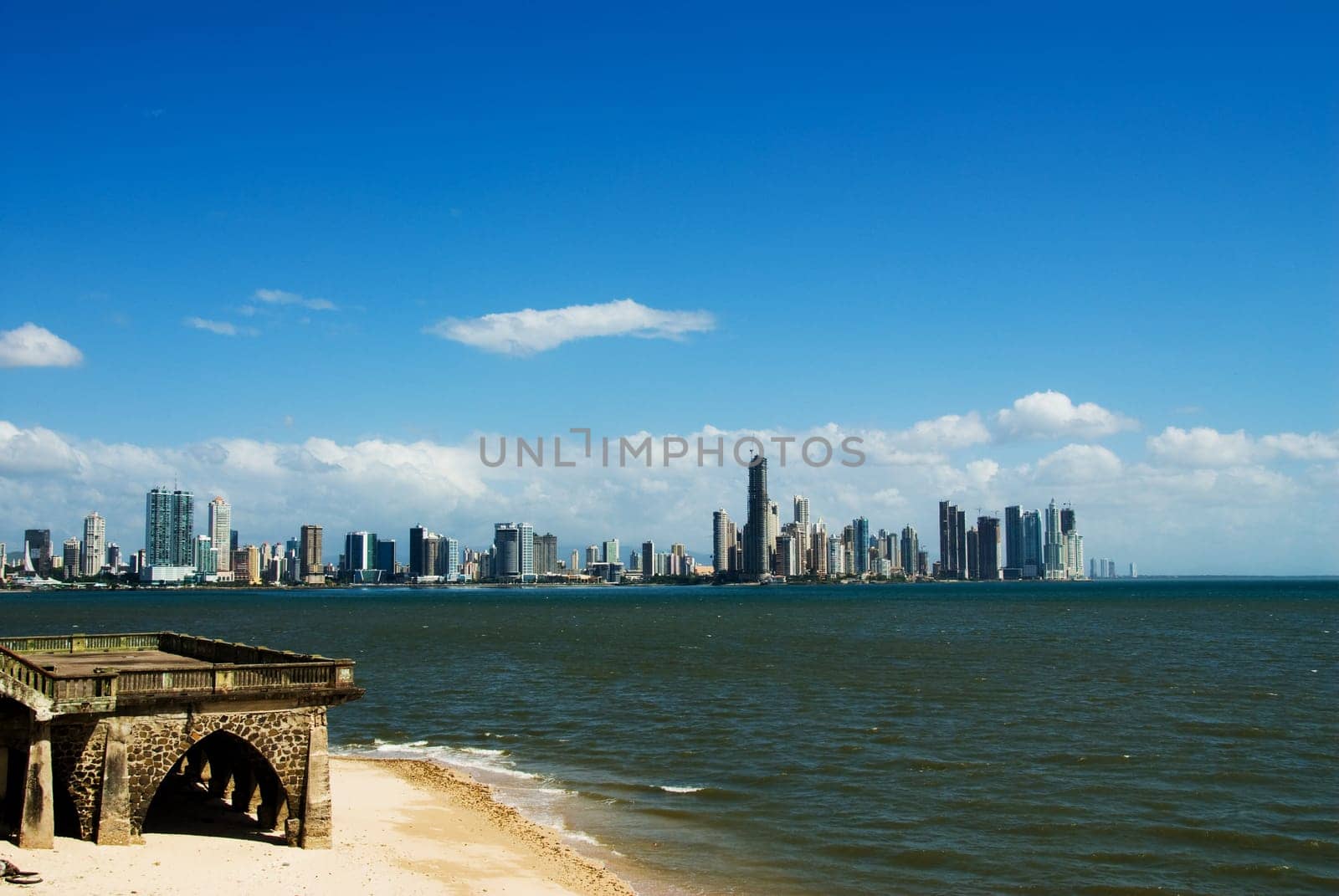 panama city with buildings by the water