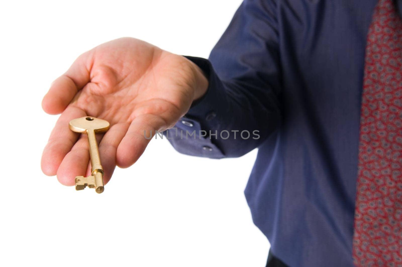 real estate agent with a golden key for client