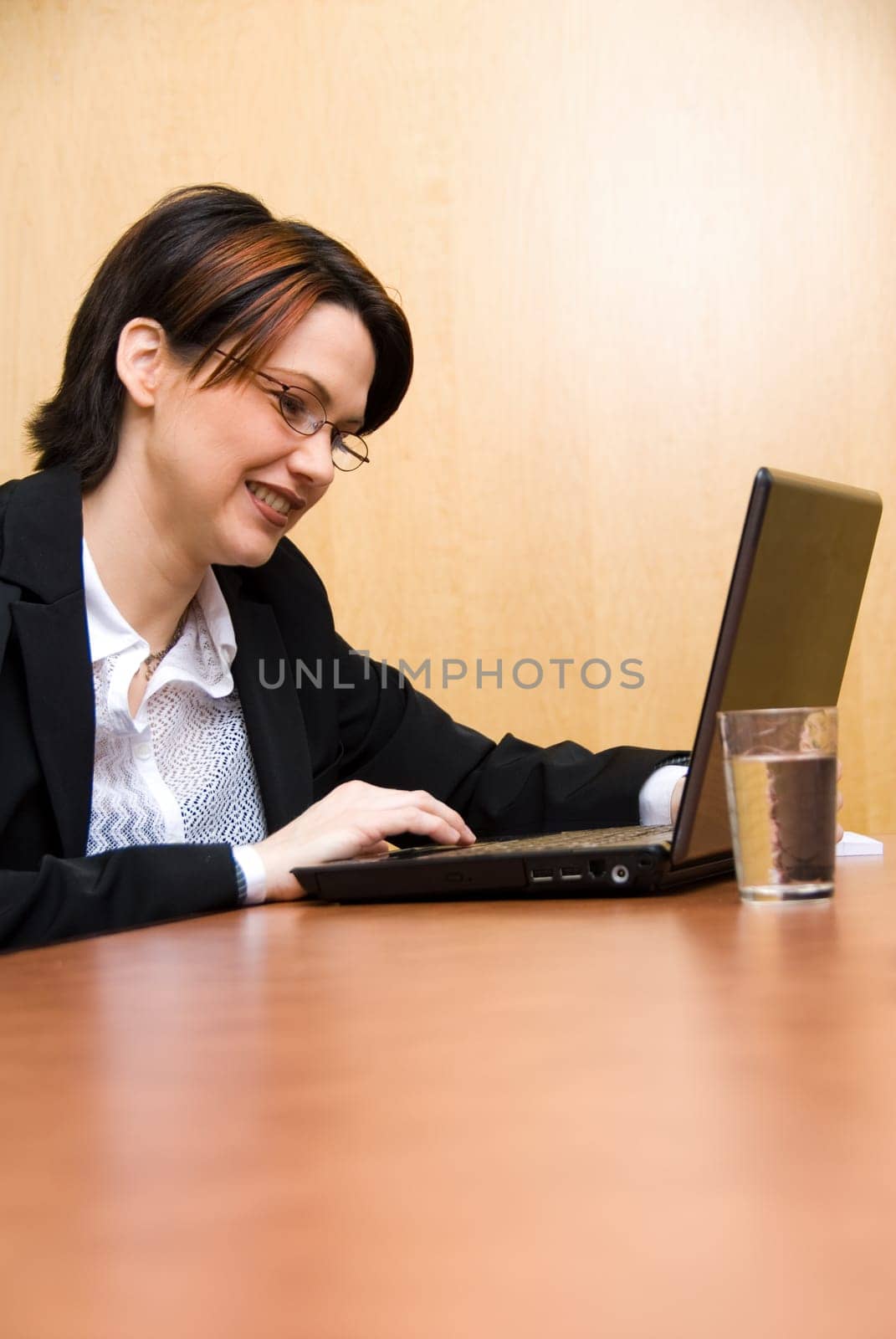 business woman working hard on her laptop
