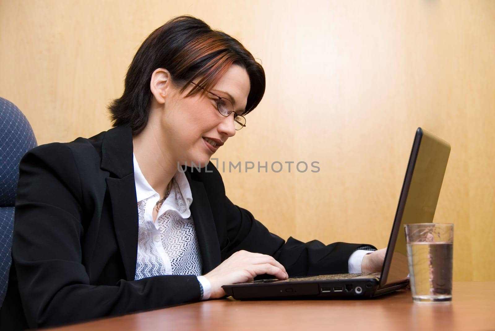business woman working hard on her laptop